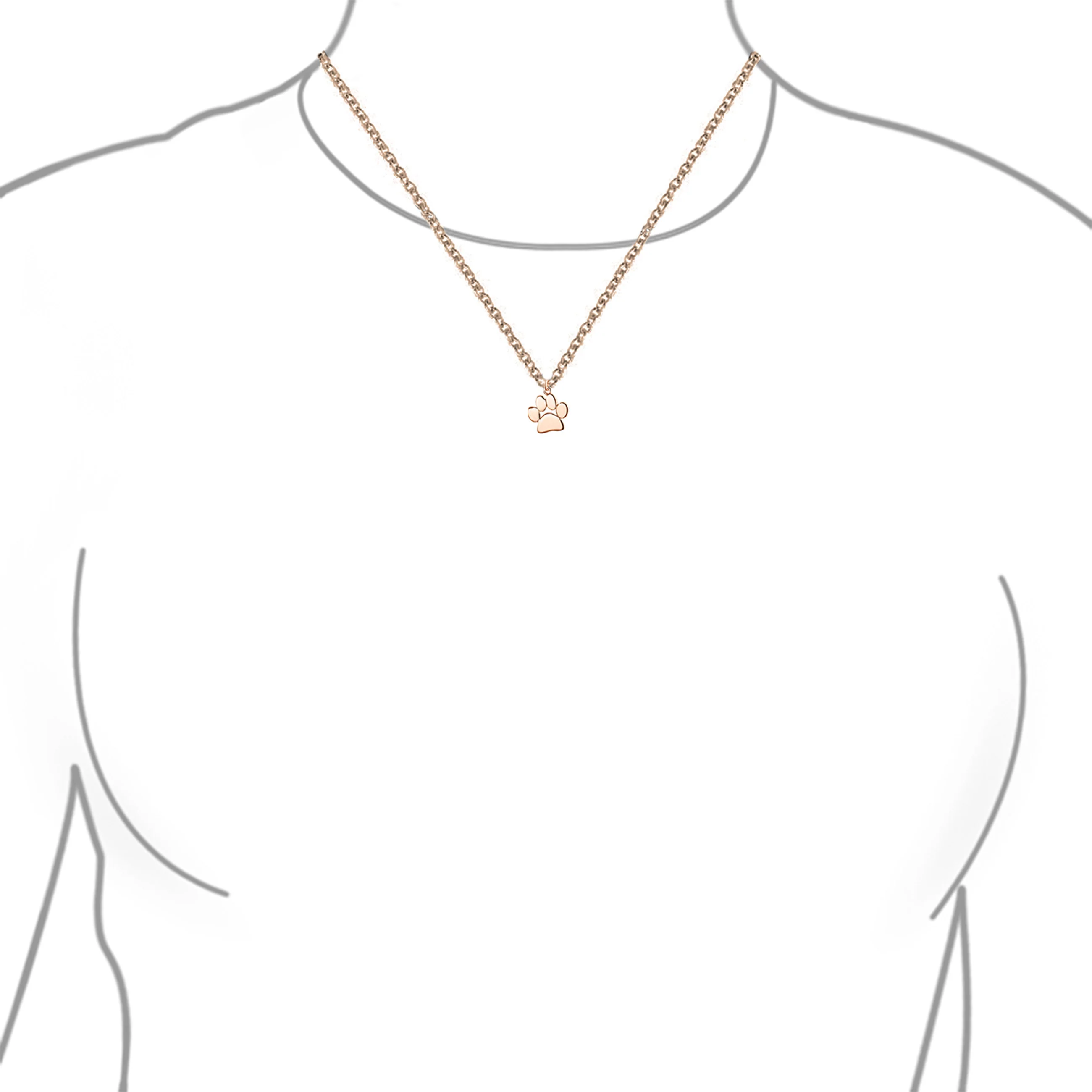 Dainty Paw Print Pendant Necklace for Pets in Gold Plated Sterling Silver - Image 123