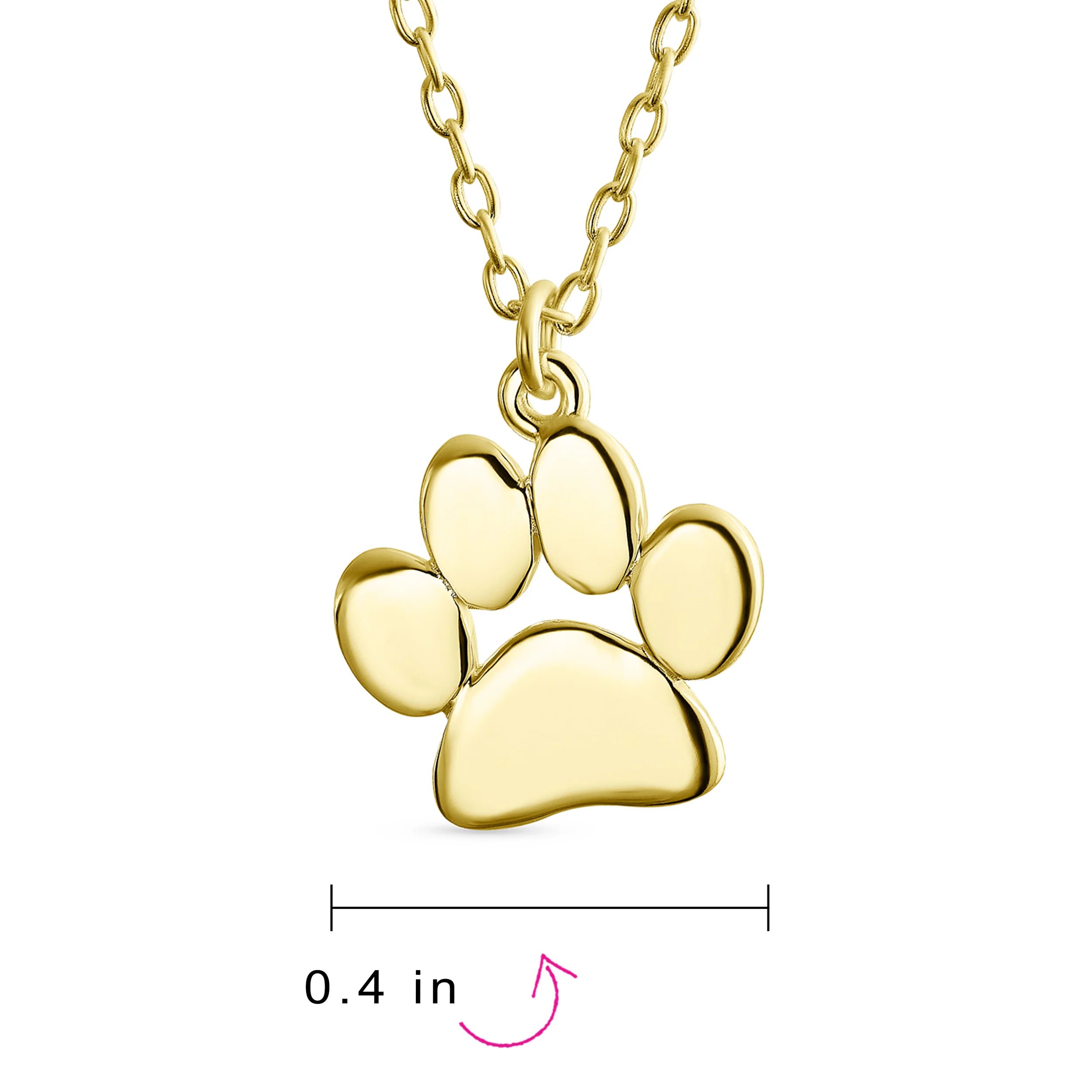 Dainty Paw Print Pendant Necklace for Pets in Gold Plated Sterling Silver - Image 152