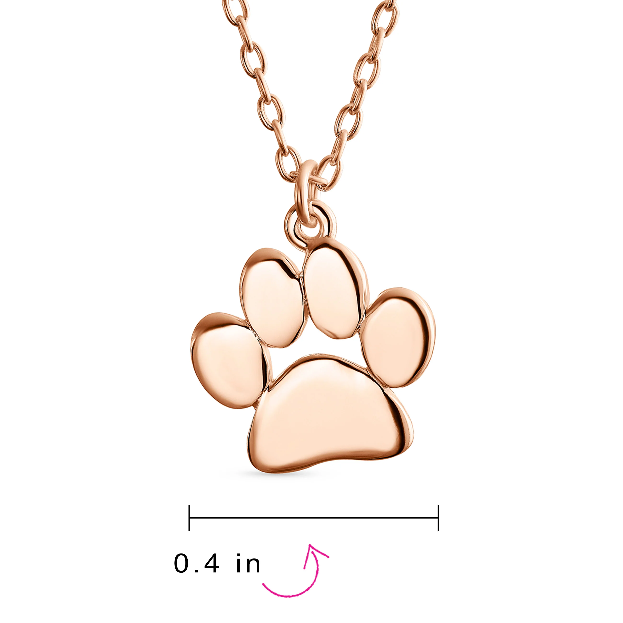 Dainty Paw Print Pendant Necklace for Pets in Gold Plated Sterling Silver - Image 167