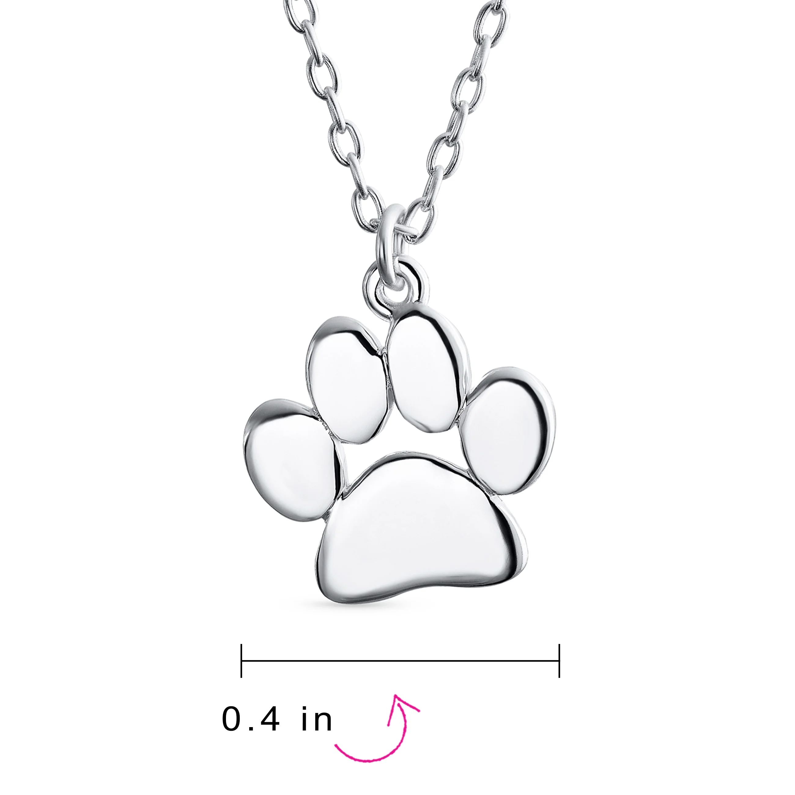 Dainty Paw Print Pendant Necklace for Pets in Gold Plated Sterling Silver - Image 191