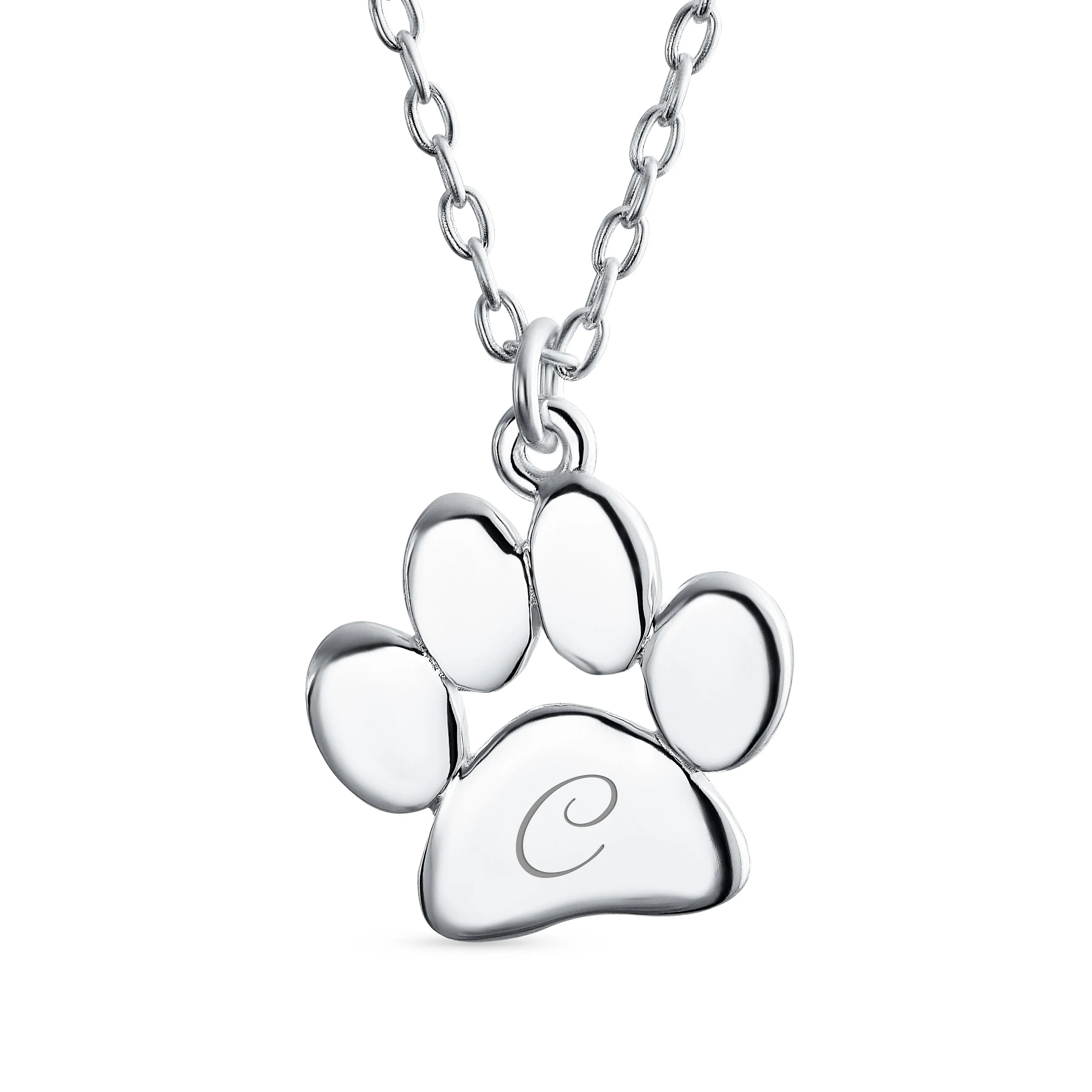 Dainty Paw Print Pendant Necklace for Pets in Gold Plated Sterling Silver - Image 35