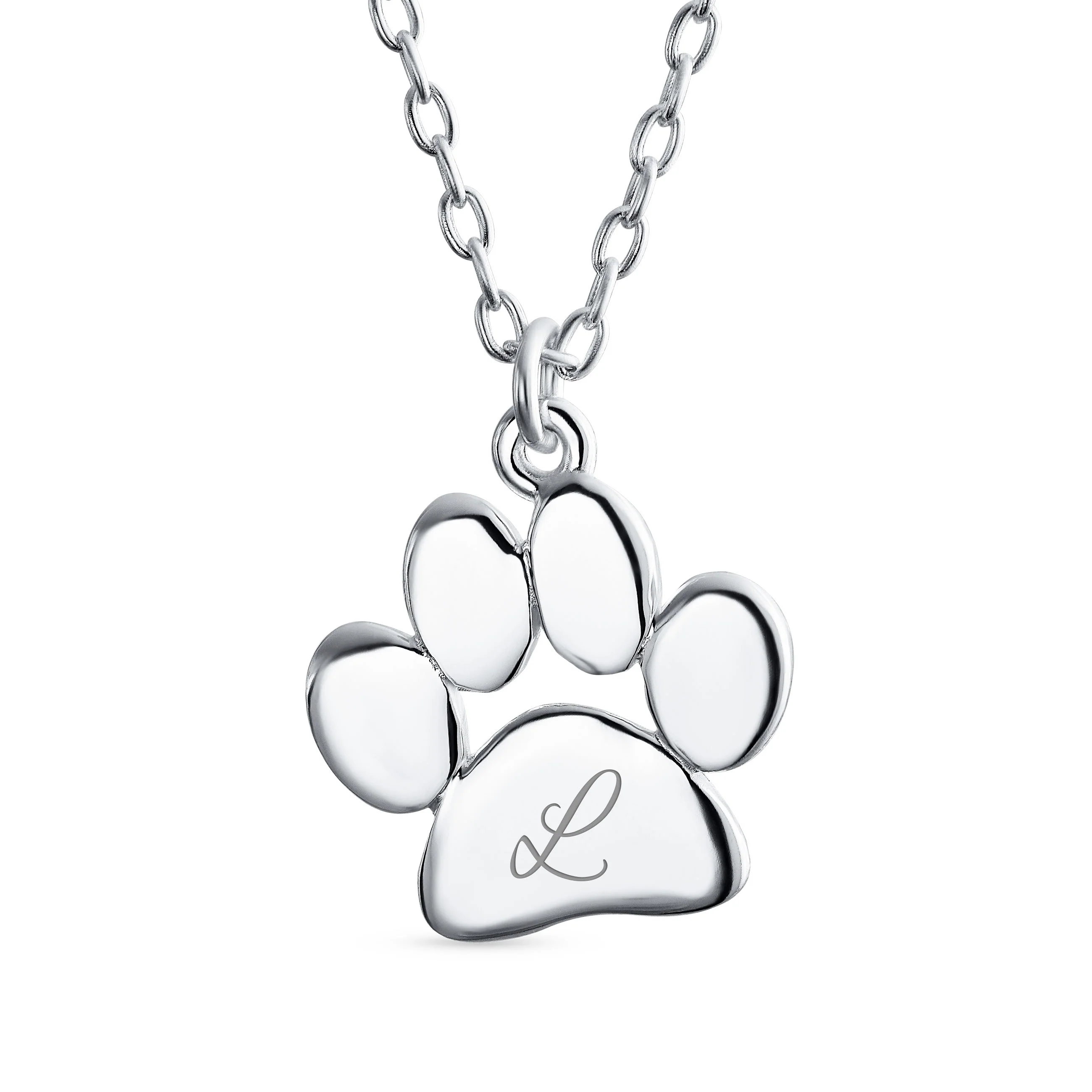 Dainty Paw Print Pendant Necklace for Pets in Gold Plated Sterling Silver - Image 42