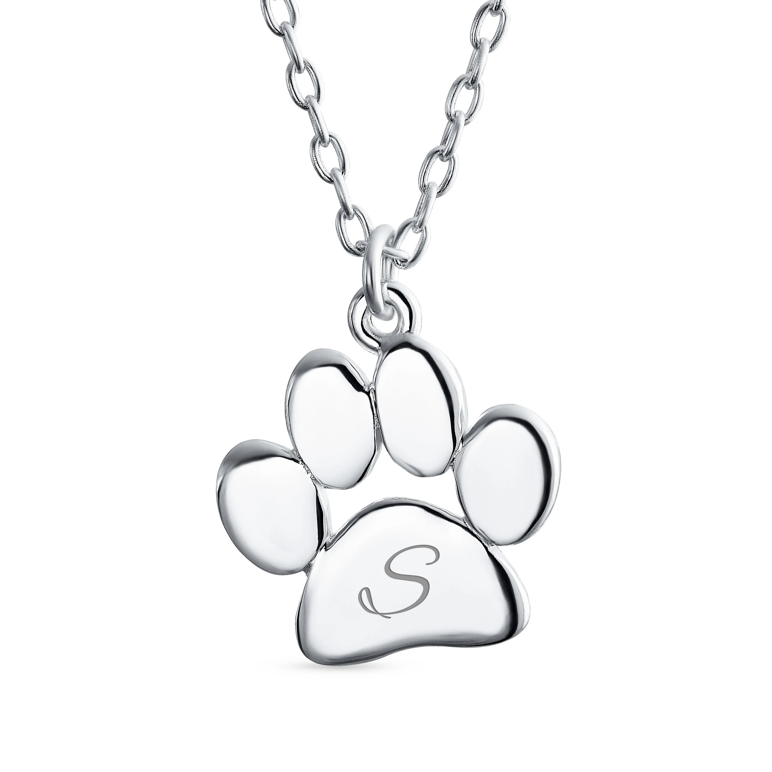 Dainty Paw Print Pendant Necklace for Pets in Gold Plated Sterling Silver - Image 47