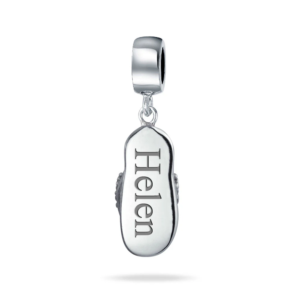 Pink Orange Flip Flop CZ Dangle Charm Bead for Travel Bracelets - Image 8