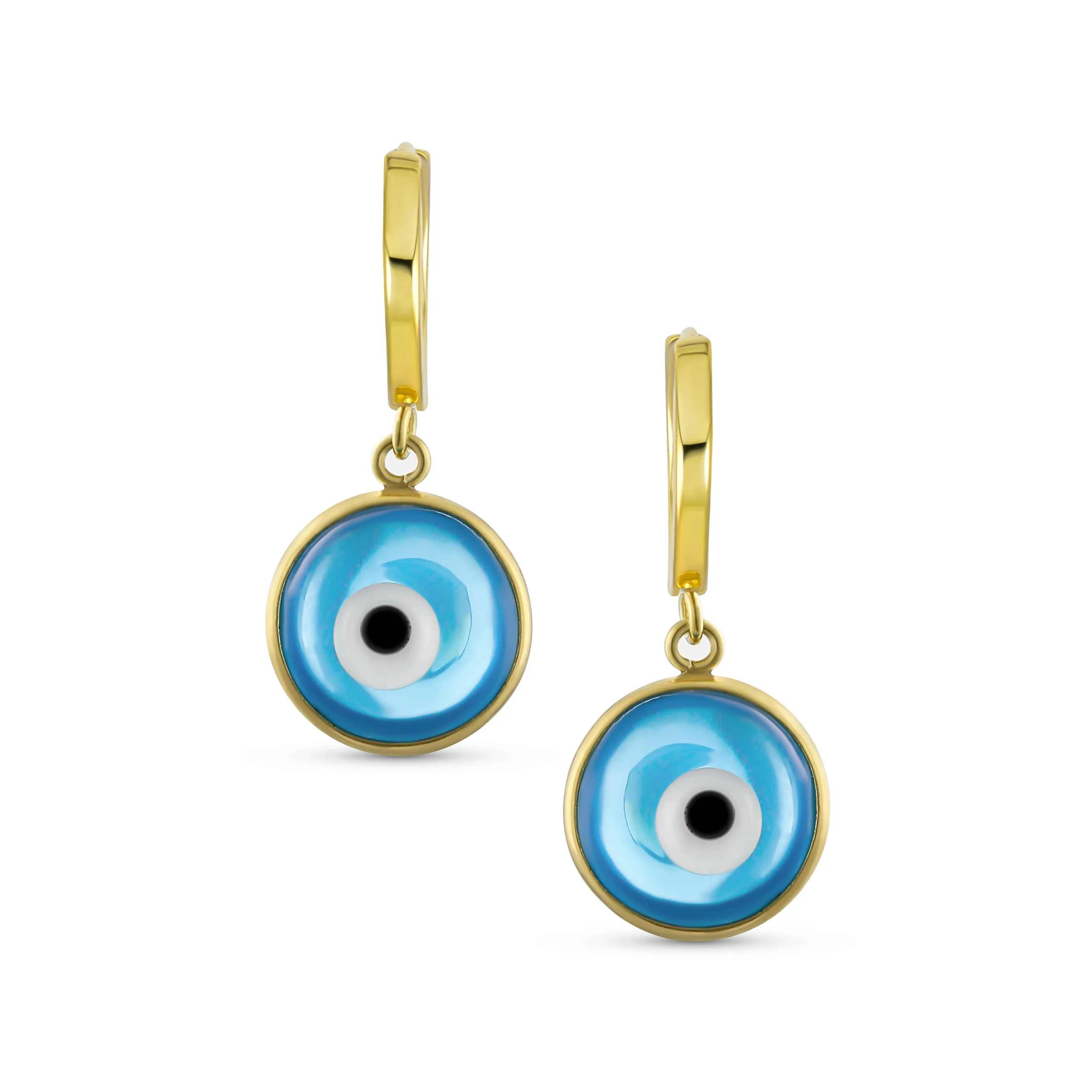 Set of 2 Protection Blue Nazar Evil Eye Dangle Earrings - Image 2