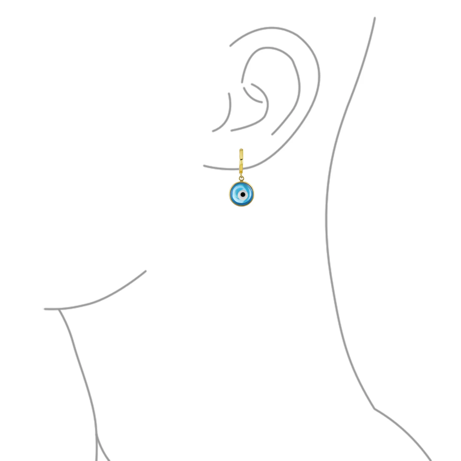 Set of 2 Protection Blue Nazar Evil Eye Dangle Earrings - Image 3