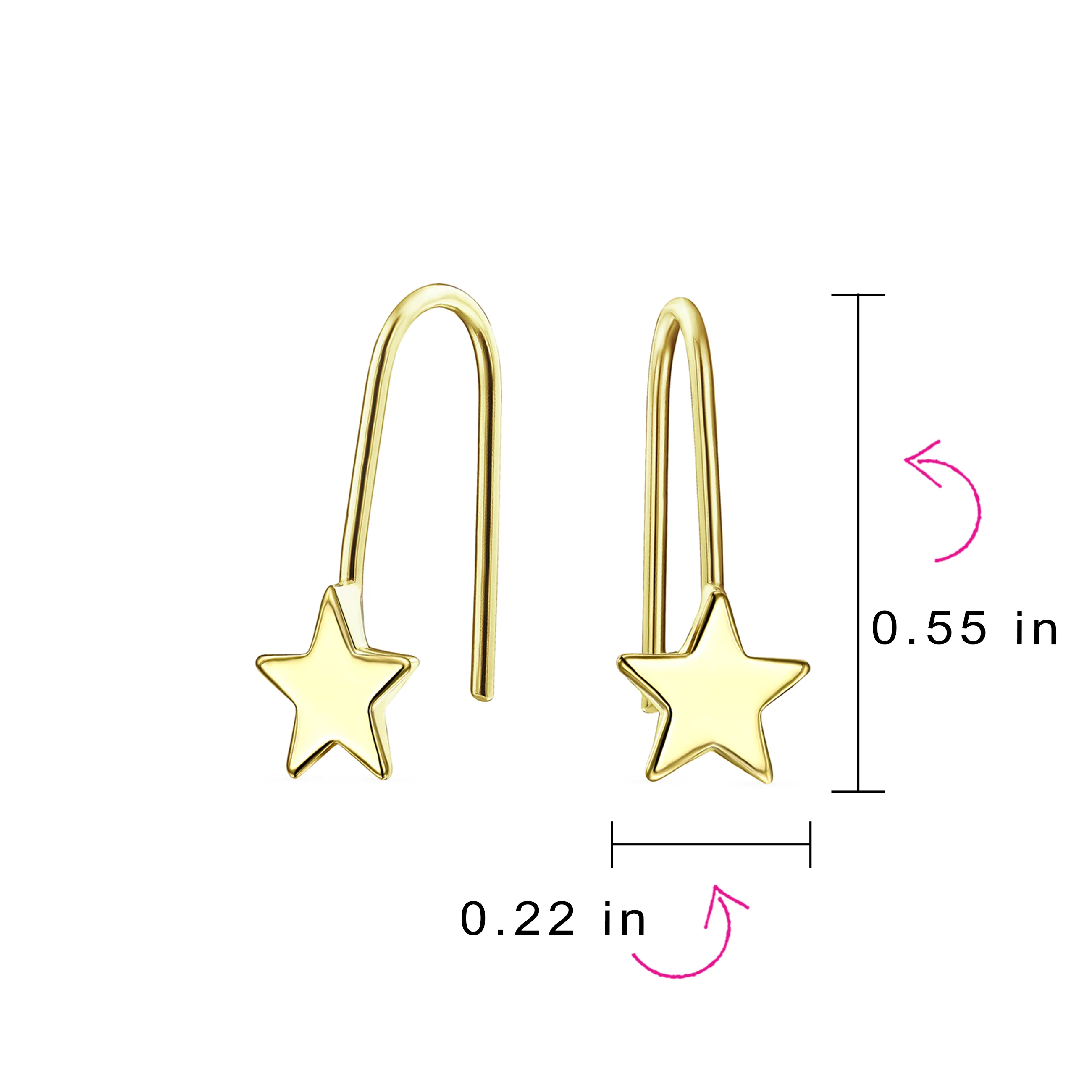 Dangle Gemstone Earrings with Alphabet Letter A-Z in 14K Gold - Image 90