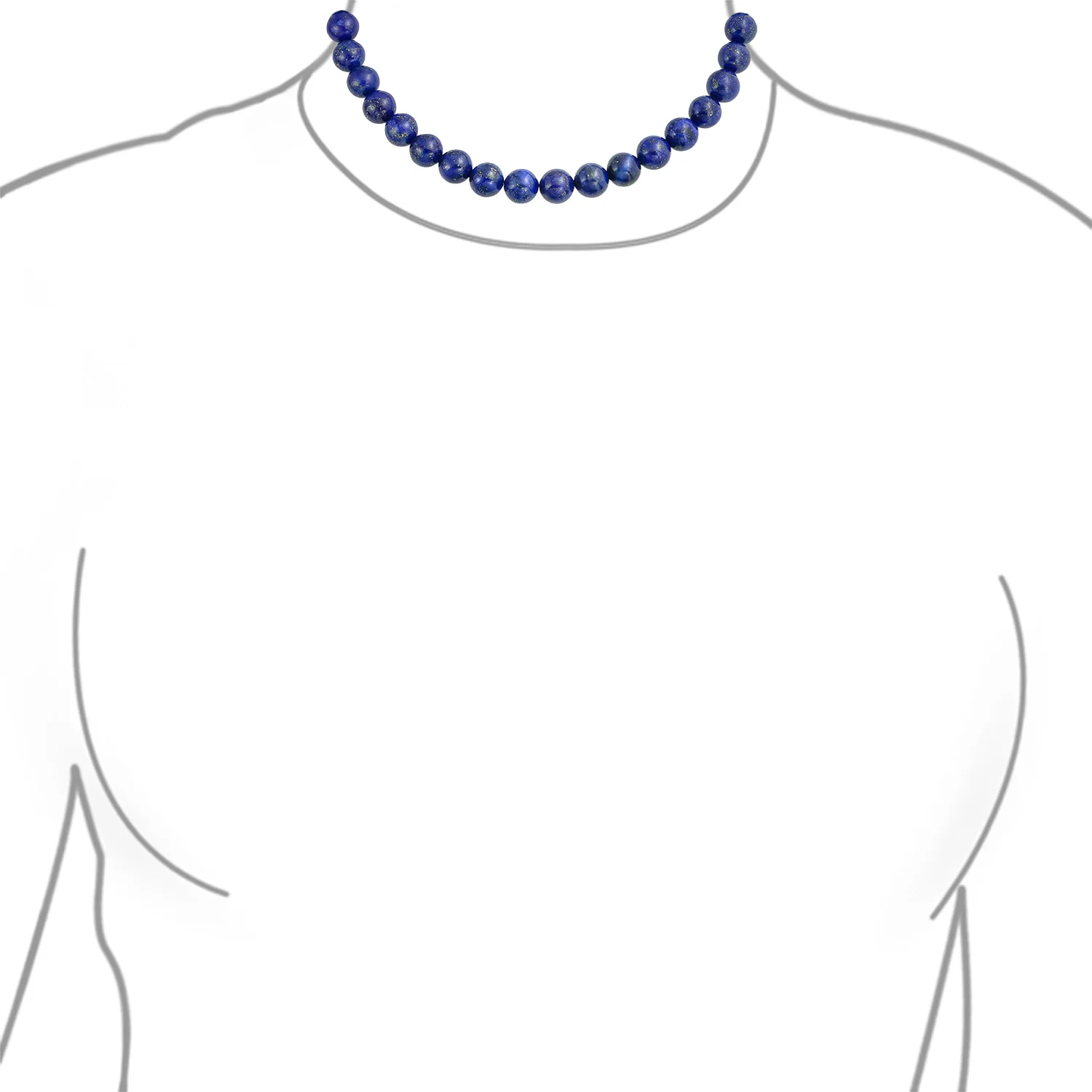 Semi-Precious Natural Blue Lapis Lazuli Stone 10MM Bead Strand Collar Necklace 16Inch - Image 4