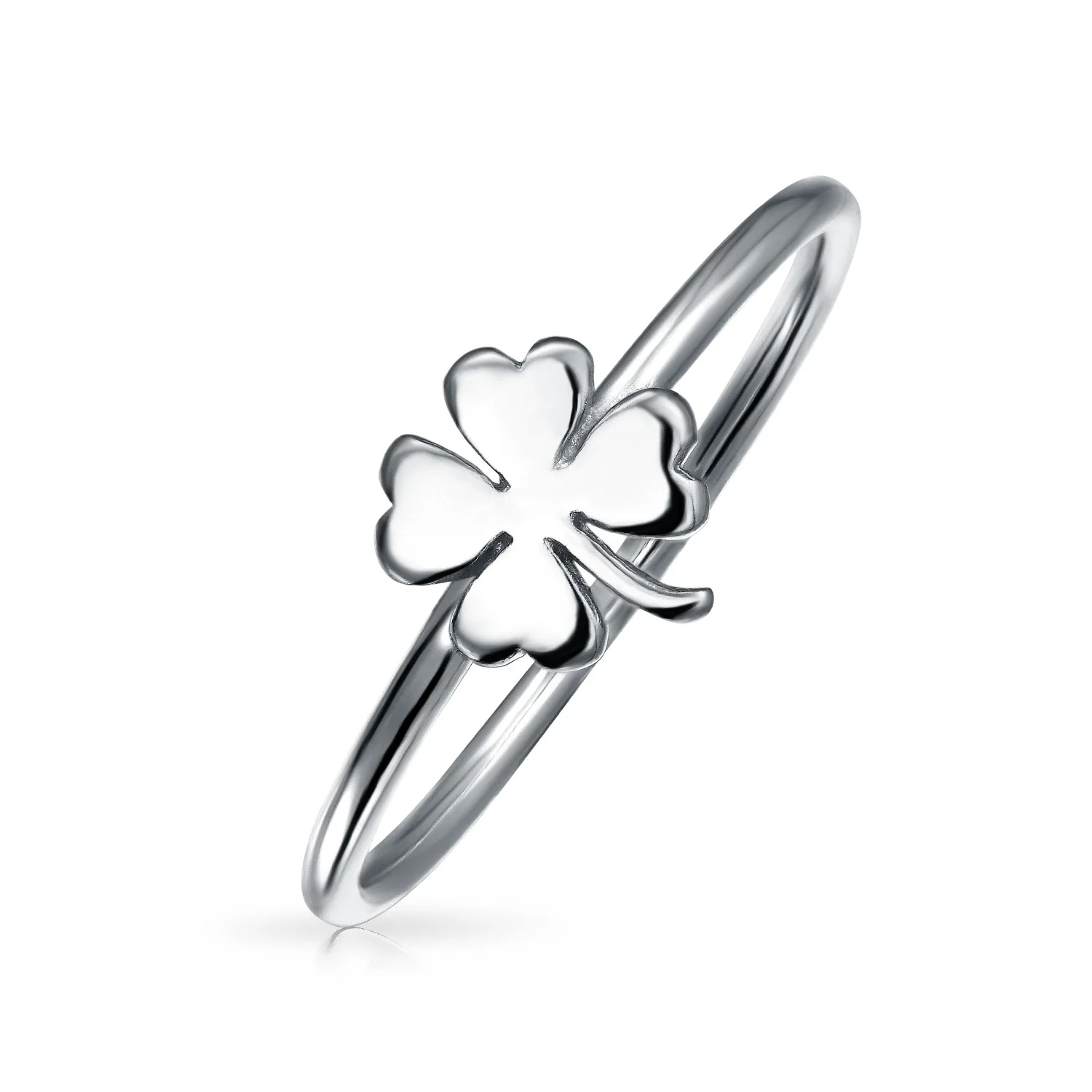 Delicate Tiny Celtic Shamrock Clover Ring for Good Luck .925 Sterling Silver - Image 5