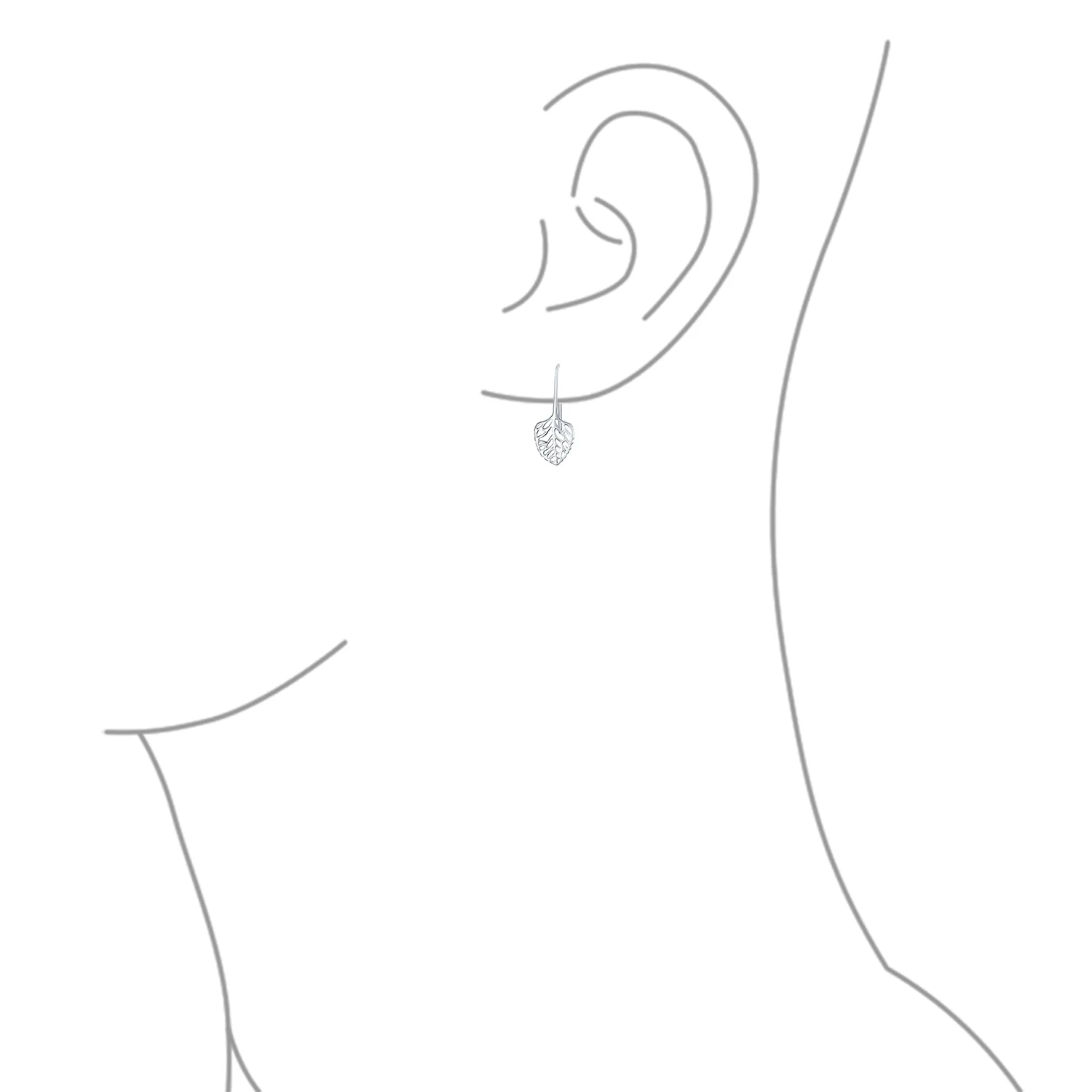 Delicate Filigree Leaf Dangle Earrings Sterling Silver Nature-Inspired Jewelry - Image 3