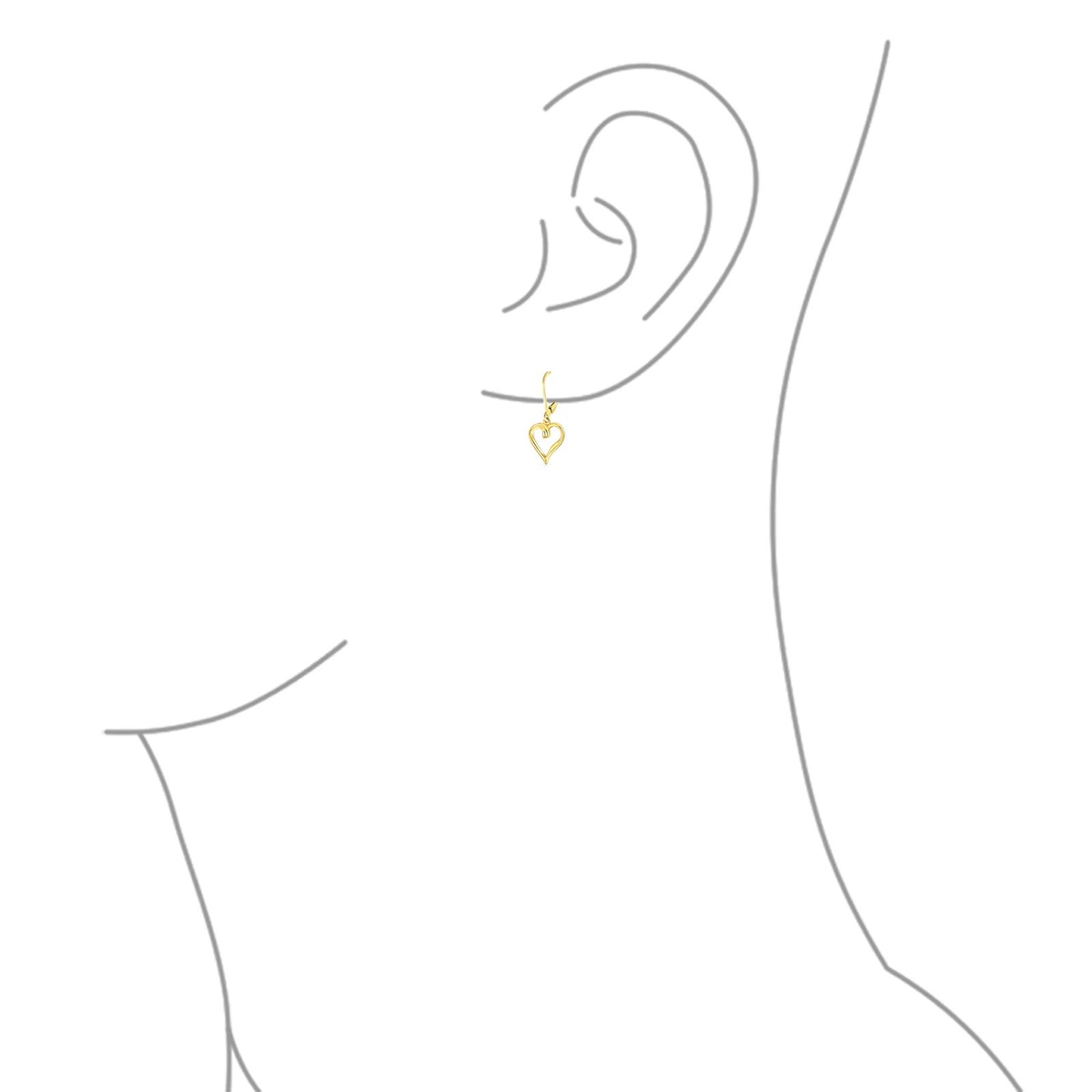 Delicate Open Heart Shaped Dangle Earrings Rose Gold Plated Sterling Silver - Image 9