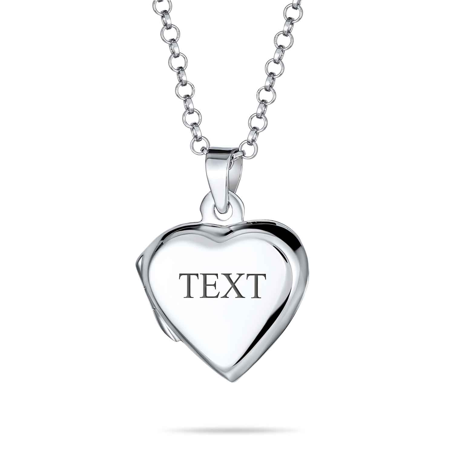 Delicate Heart Shaped Locket Necklace for Teens - Holds Photos Silver Pendant - Image 3