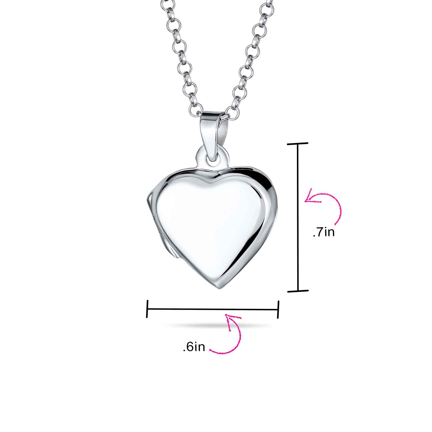 Delicate Heart Shaped Locket Necklace for Teens - Holds Photos Silver Pendant - Image 5