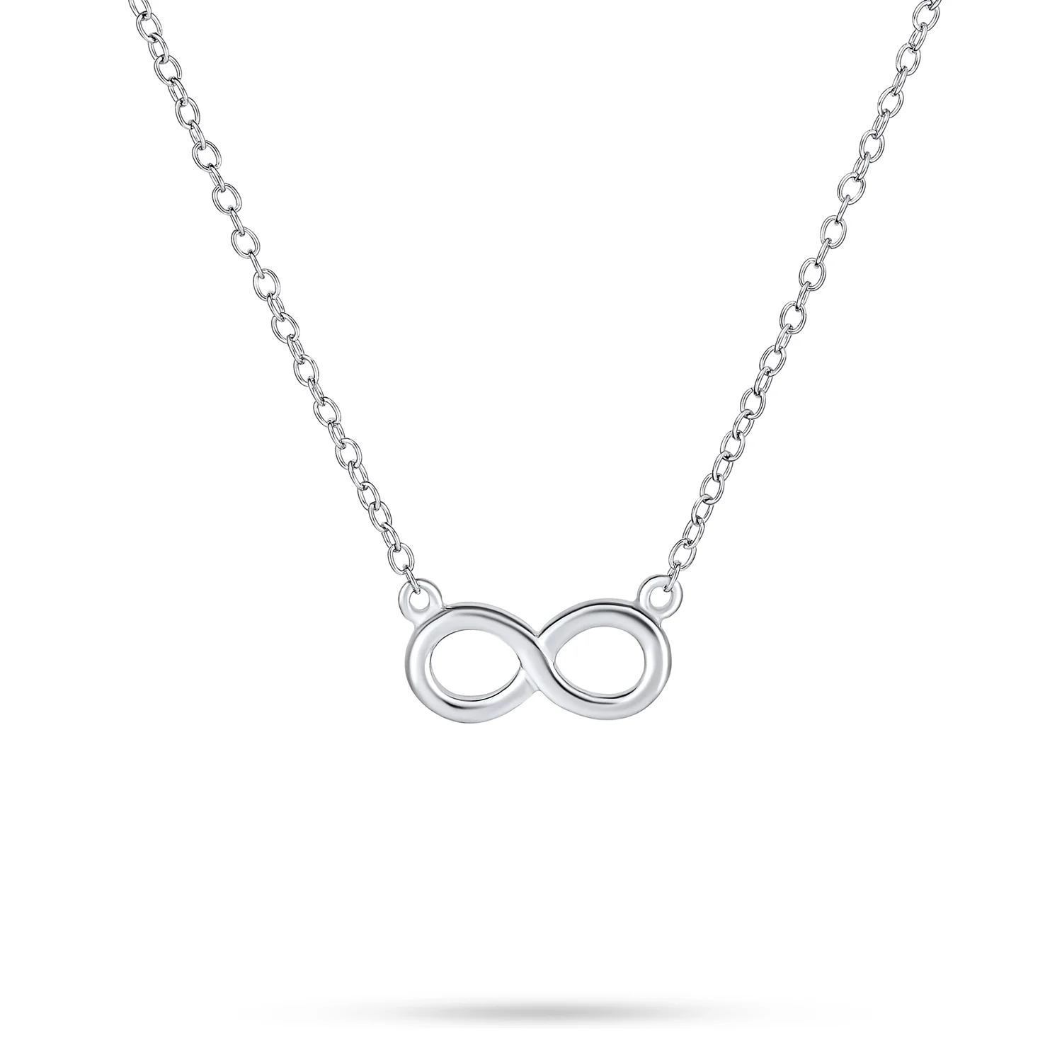 Delicate Minimalist Love Knot Infinity Pendant Necklace Gold Plated Silver