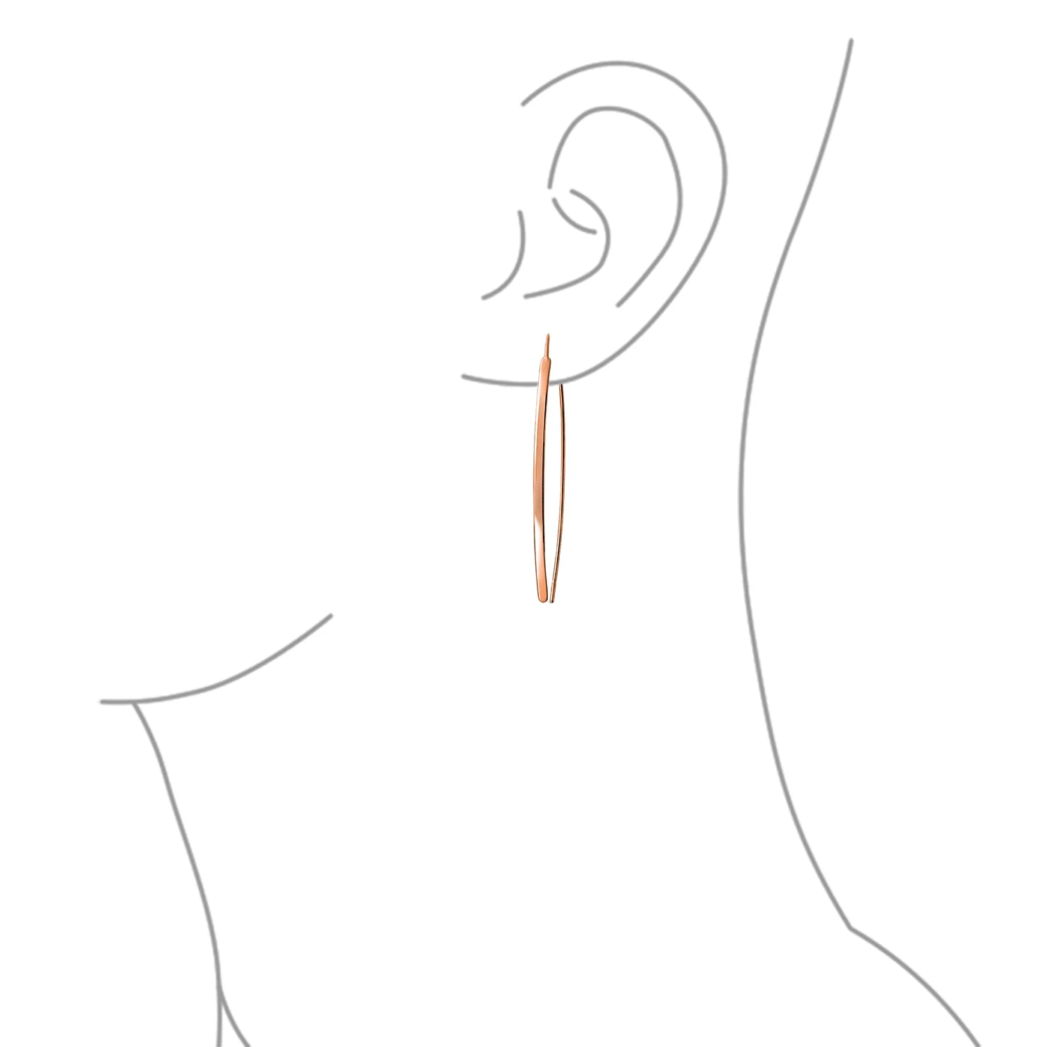 Delicate Minimalist Modern Long Thin Linear Threader Earrings Sterling Silver - Image 9