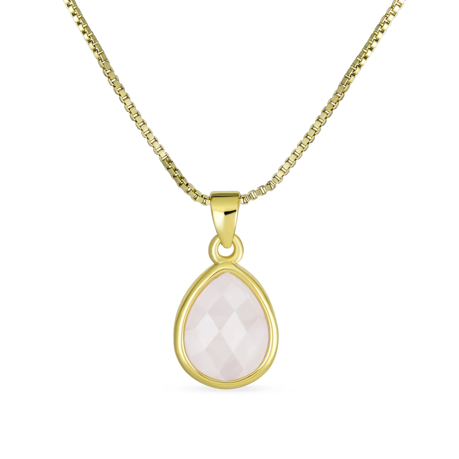 Delicate Rose Quartz Jewelry Set Earrings Bracelet & Pendant in 18K Gold Plated - Image 2