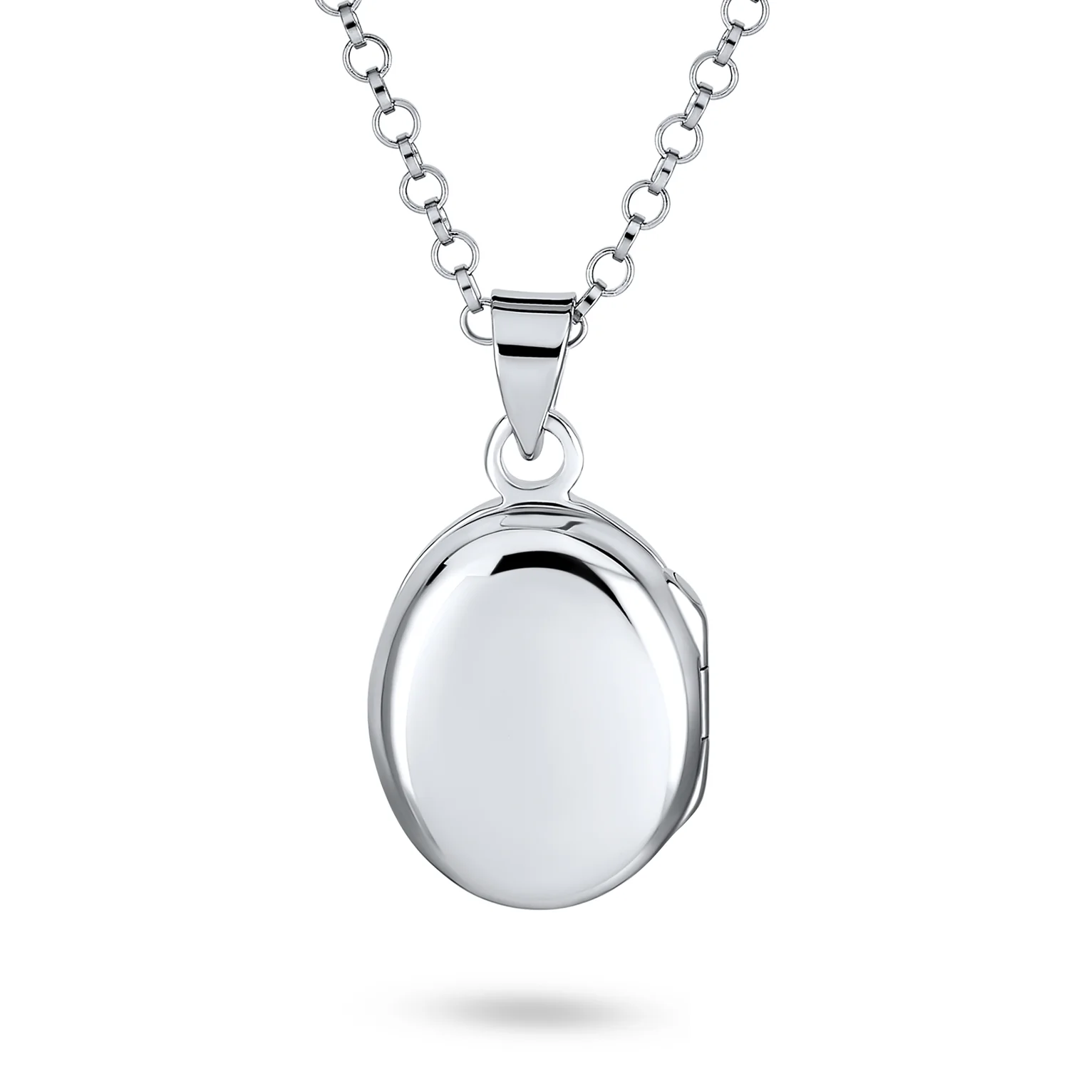 Danity Vintage Style .925 Silver Oval Shape Photo Lockets Pendant Necklace - Image 3