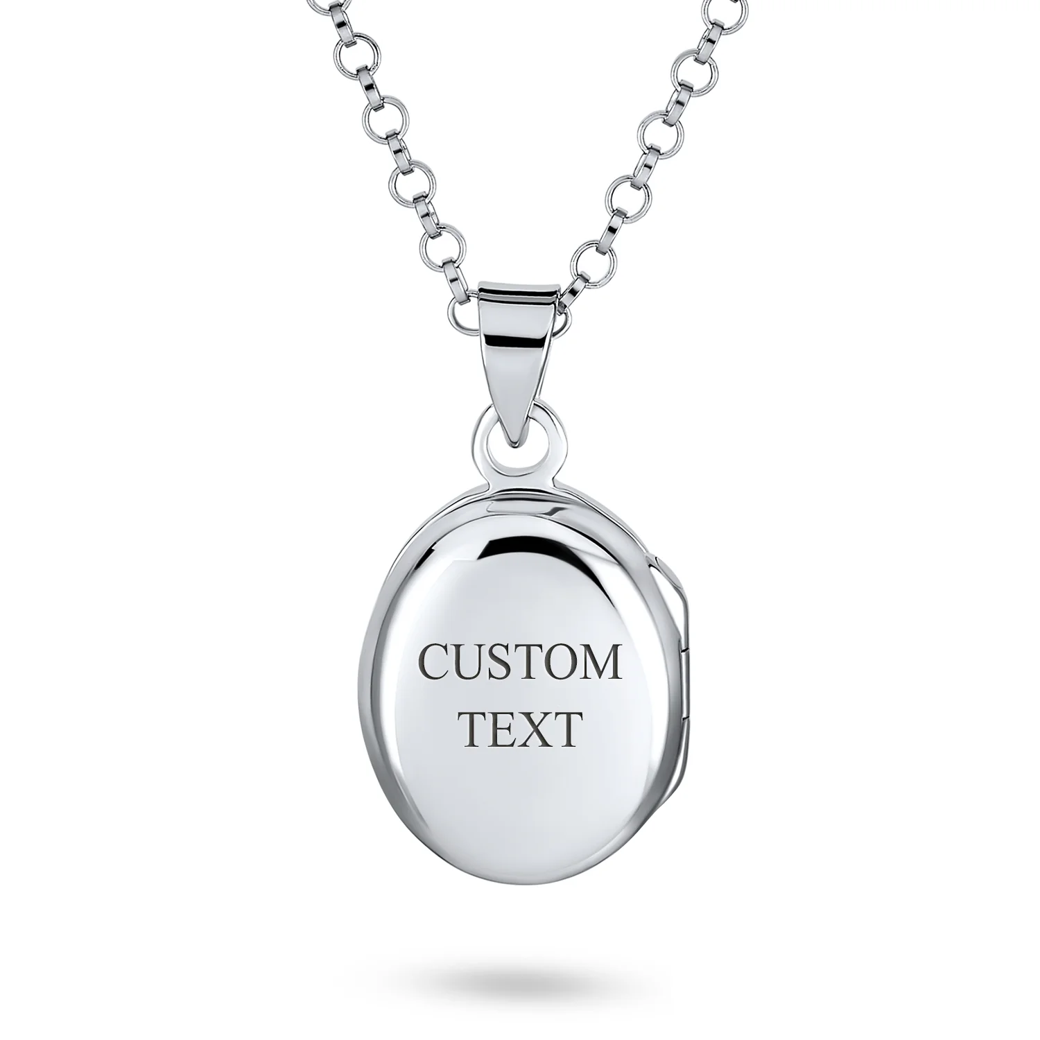 Danity Vintage Style .925 Silver Oval Shape Photo Lockets Pendant Necklace - Image 4