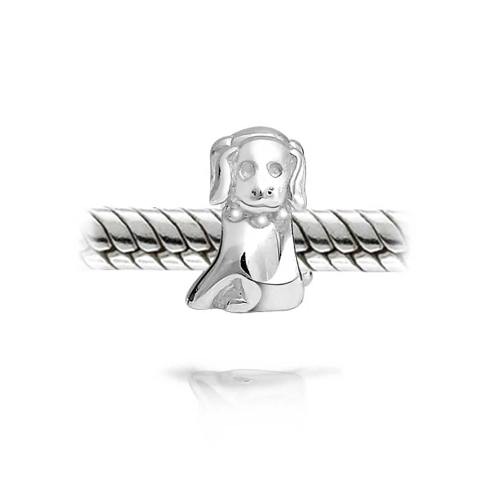 Dog Charm Bead .925 Sterling Silver European Bracelet for Pet Lover - Image 2
