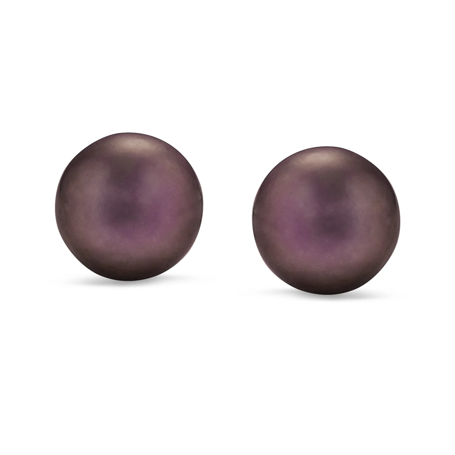 Classic 7MM Natural Stone Bead Ball Stud Earrings .925 Sterling Silver - Image 3