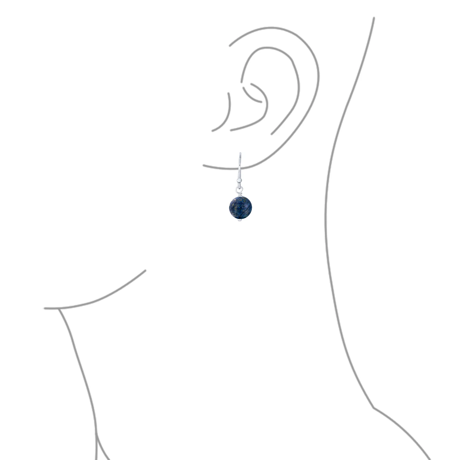 Set of 3 Drop Ball Earrings Onyx Amethyst Turquoise Lapis Lazuli Malachite Silver - Image 6