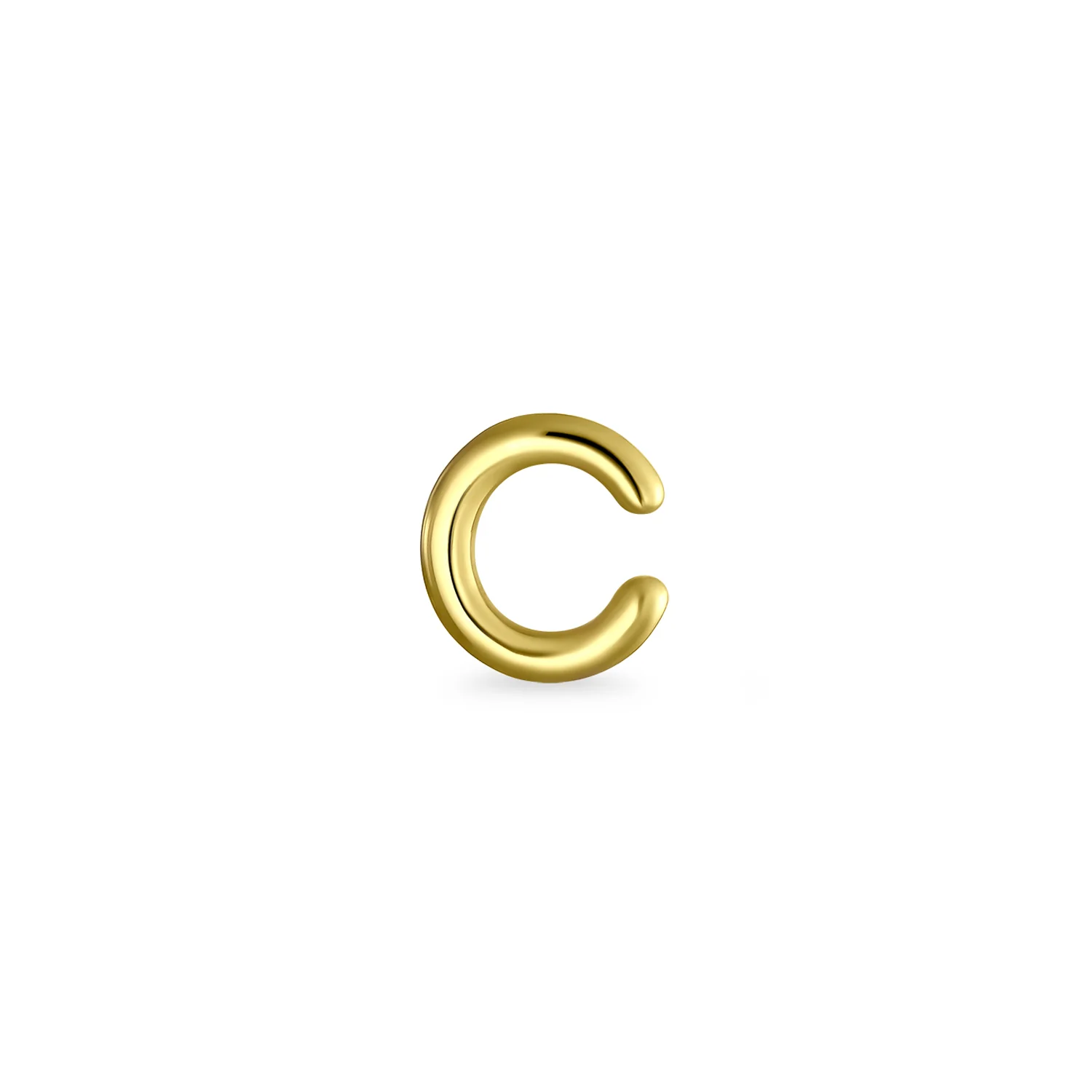 ABC Tiny 14K Gold Alphabet B Letter Initial 1 Stud Earring Piercing Screw-Back - Image 26
