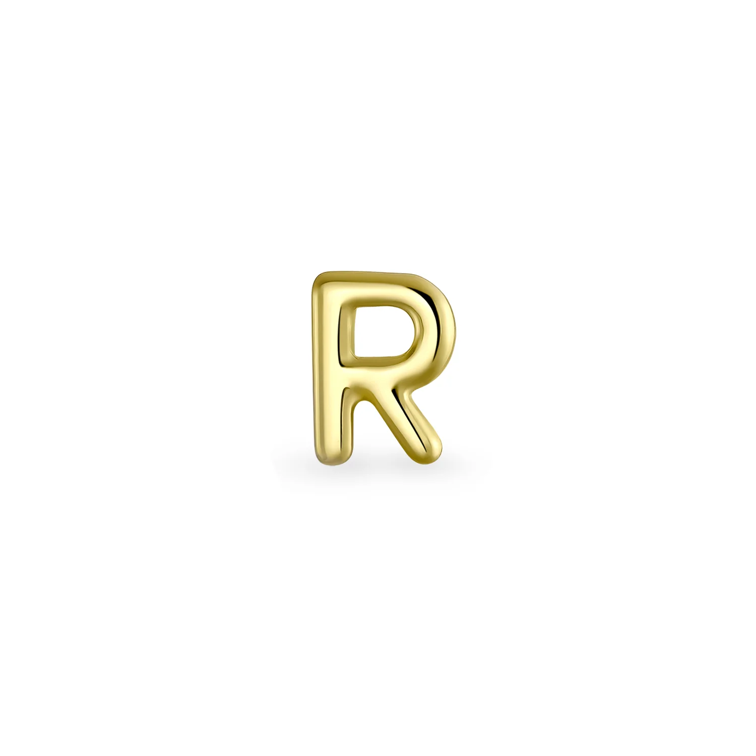 ABC Tiny 14K Gold Alphabet B Letter Initial 1 Stud Earring Piercing Screw-Back - Image 36