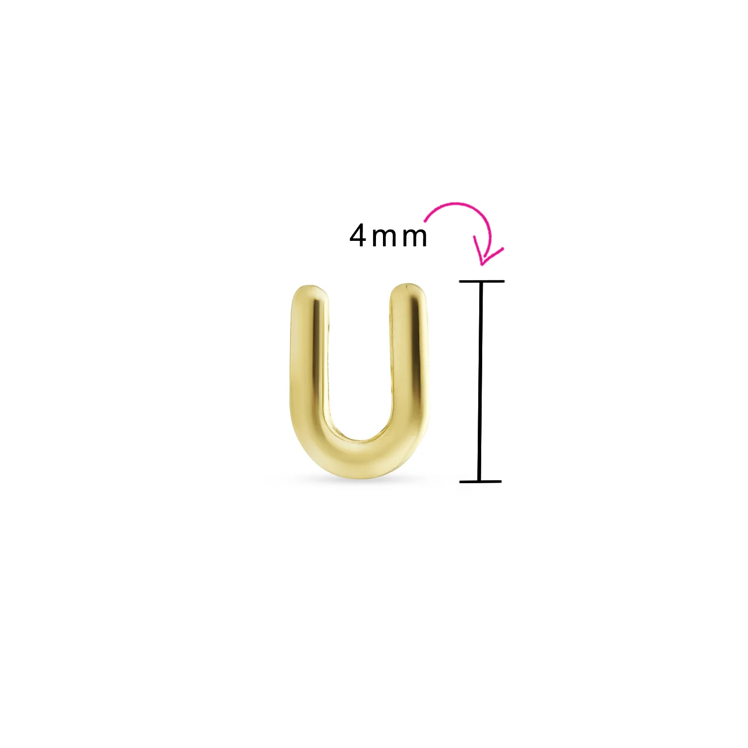 ABC Tiny 14K Gold Alphabet B Letter Initial 1 Stud Earring Piercing Screw-Back - Image 90