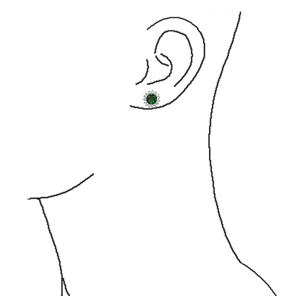 CZ Halo Earring Jackets Enhancer for Studs Gold Plated Sterling Silver - Image 11