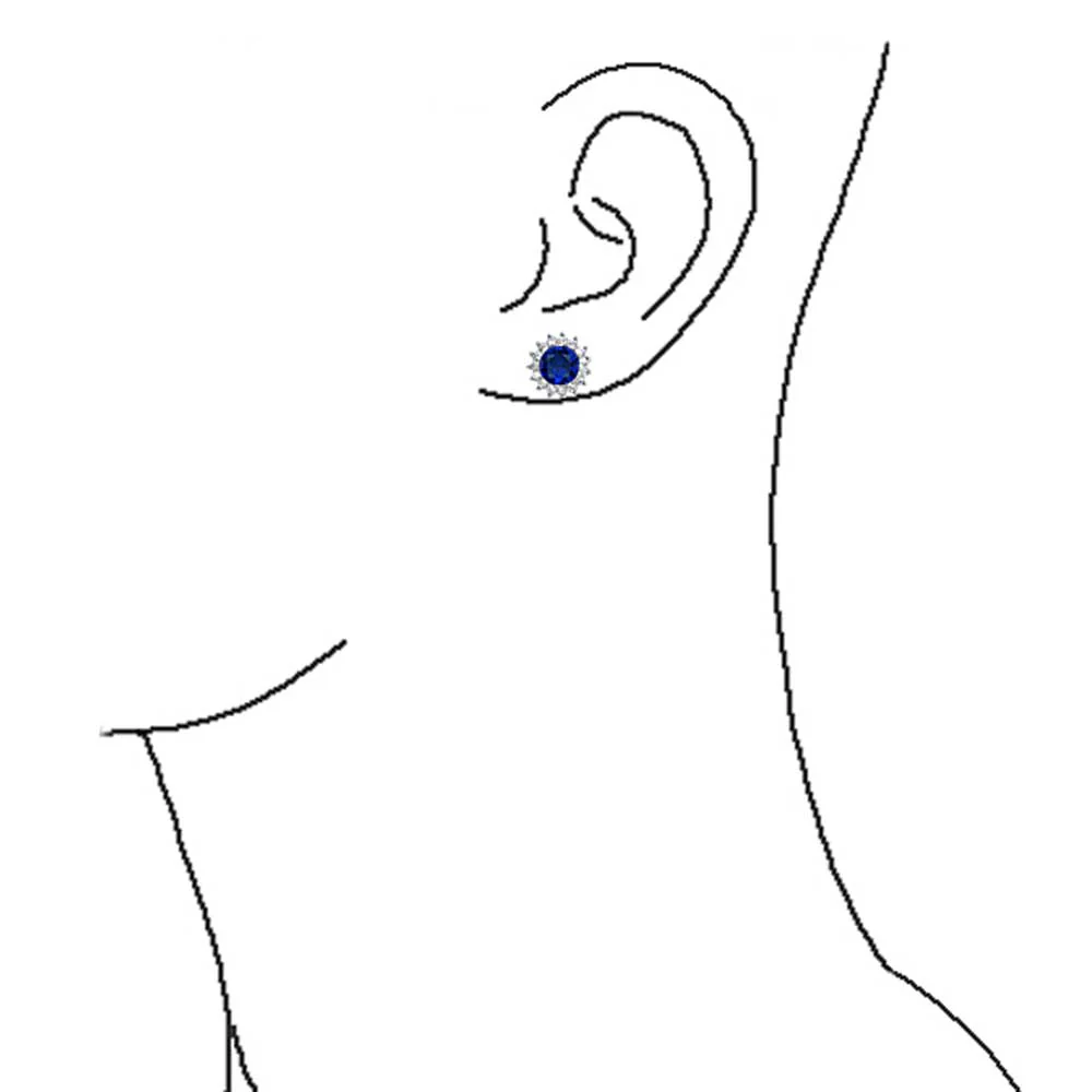 CZ Halo Earring Jackets Enhancer for Studs Gold Plated Sterling Silver - Image 12