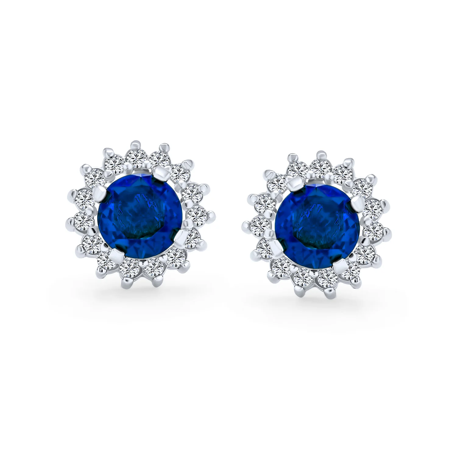 CZ Halo Earring Jackets Enhancer for Studs Gold Plated Sterling Silver - Image 9