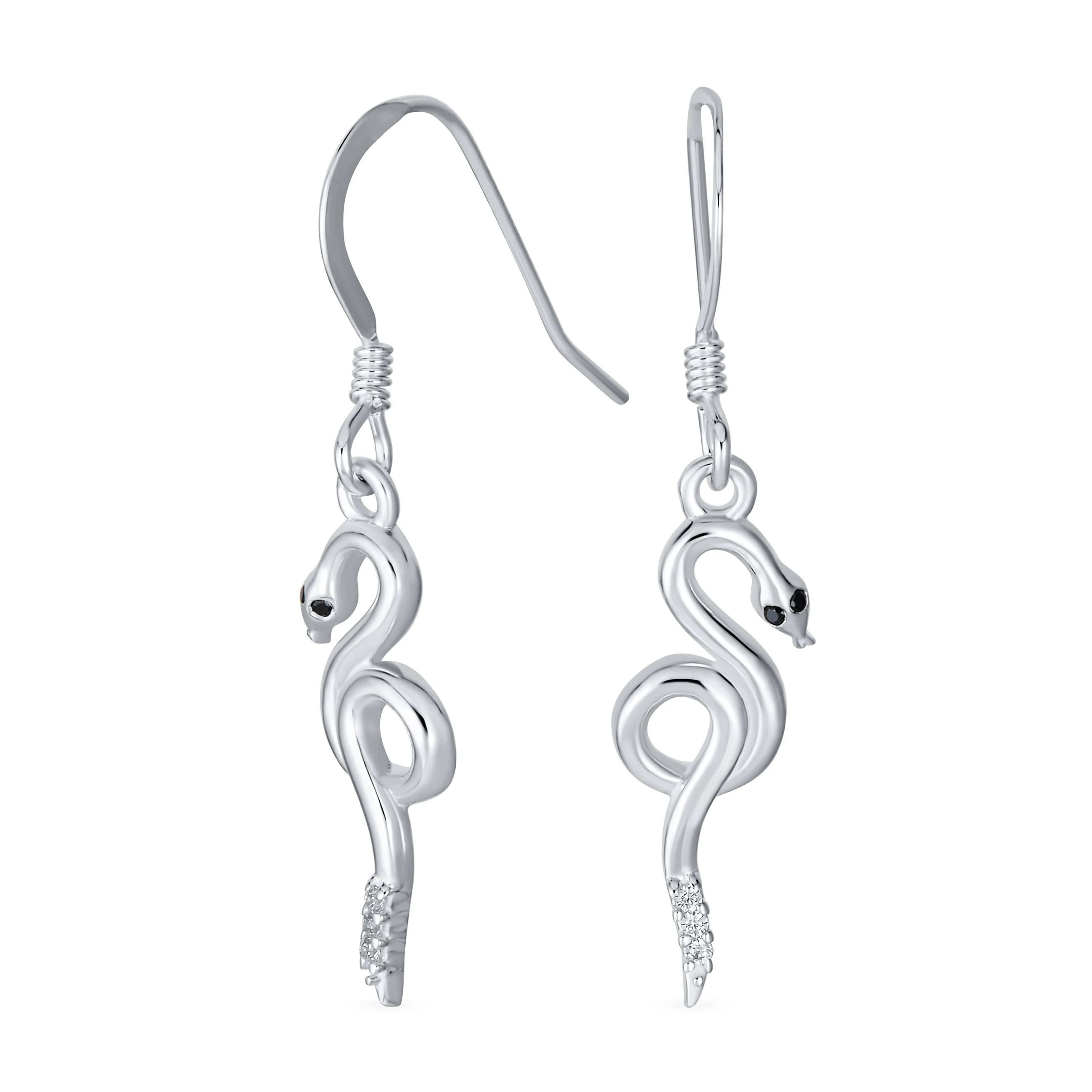 Egyptian Dangle Earrings Snake Design Sterling Silver