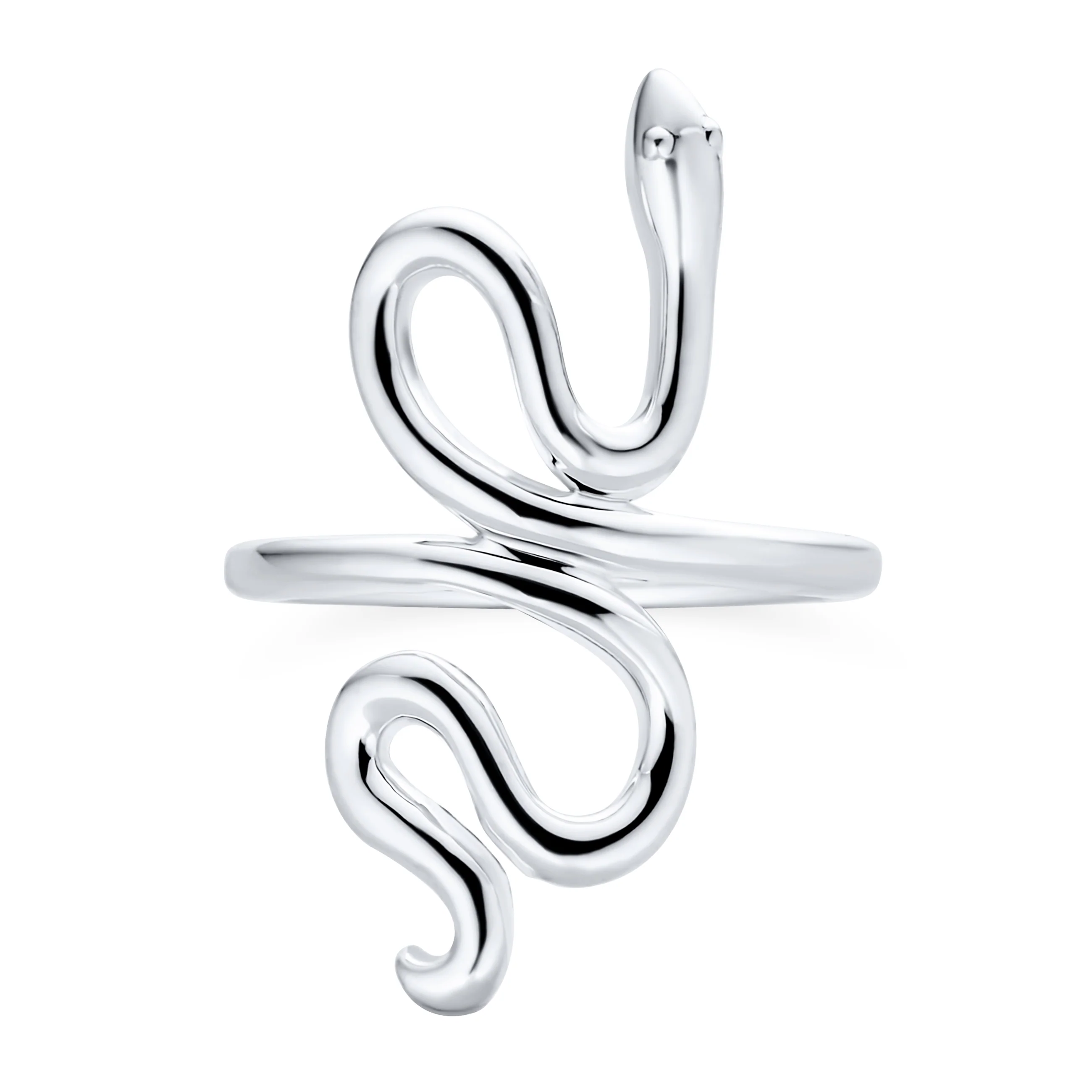 Egyptian Snake Silver Ring Band for Garden Animal Pet Reptile Lovers