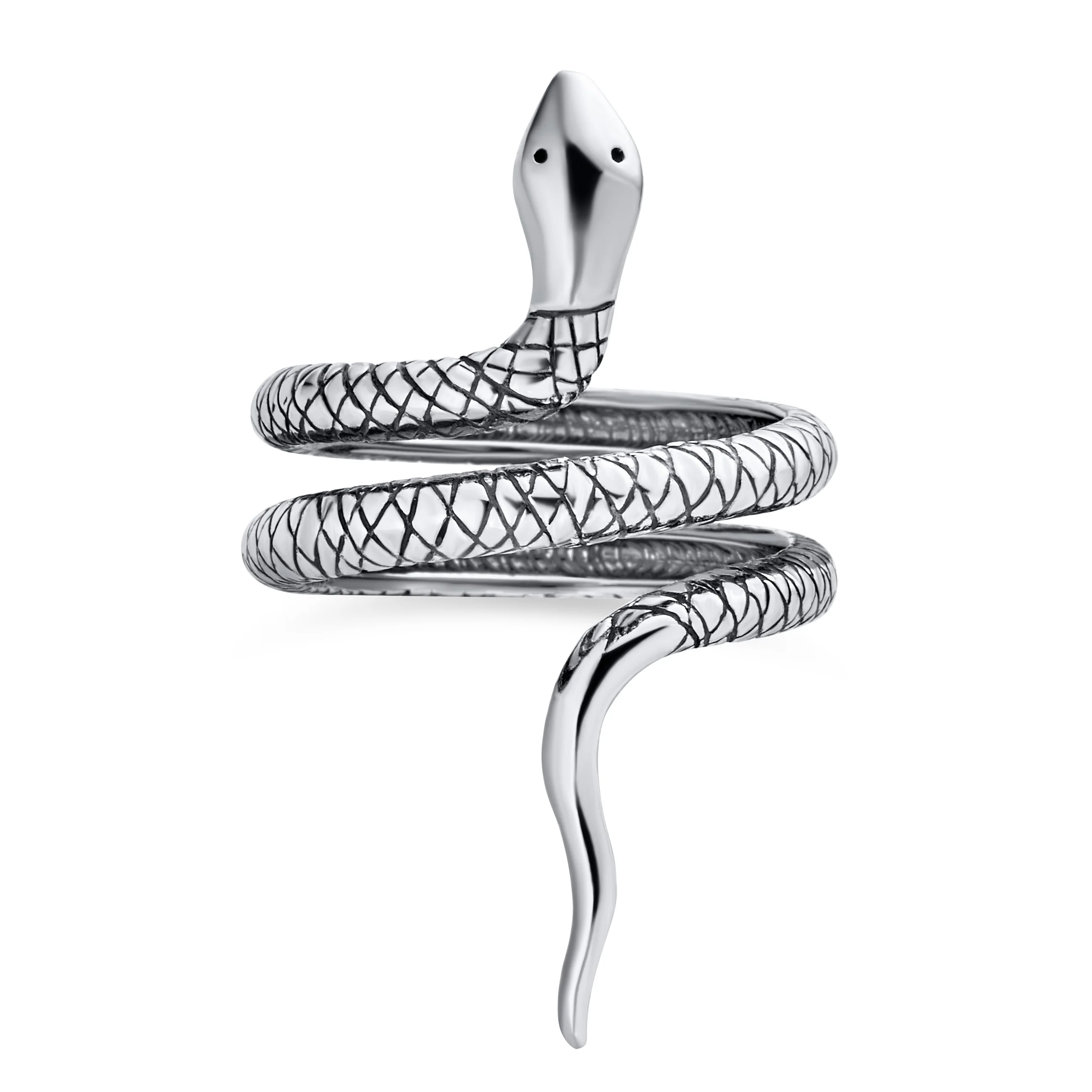 Egyptian Snake Silver Ring Band for Garden Animal Pet Reptile Lovers