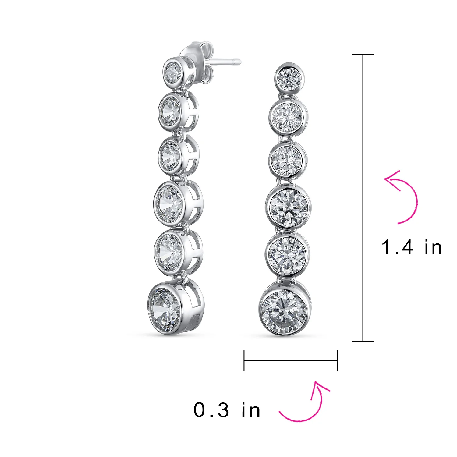 Elegant Bridal Dangle Chandelier Earrings with CZ Geometric Bubble Design - Image 4
