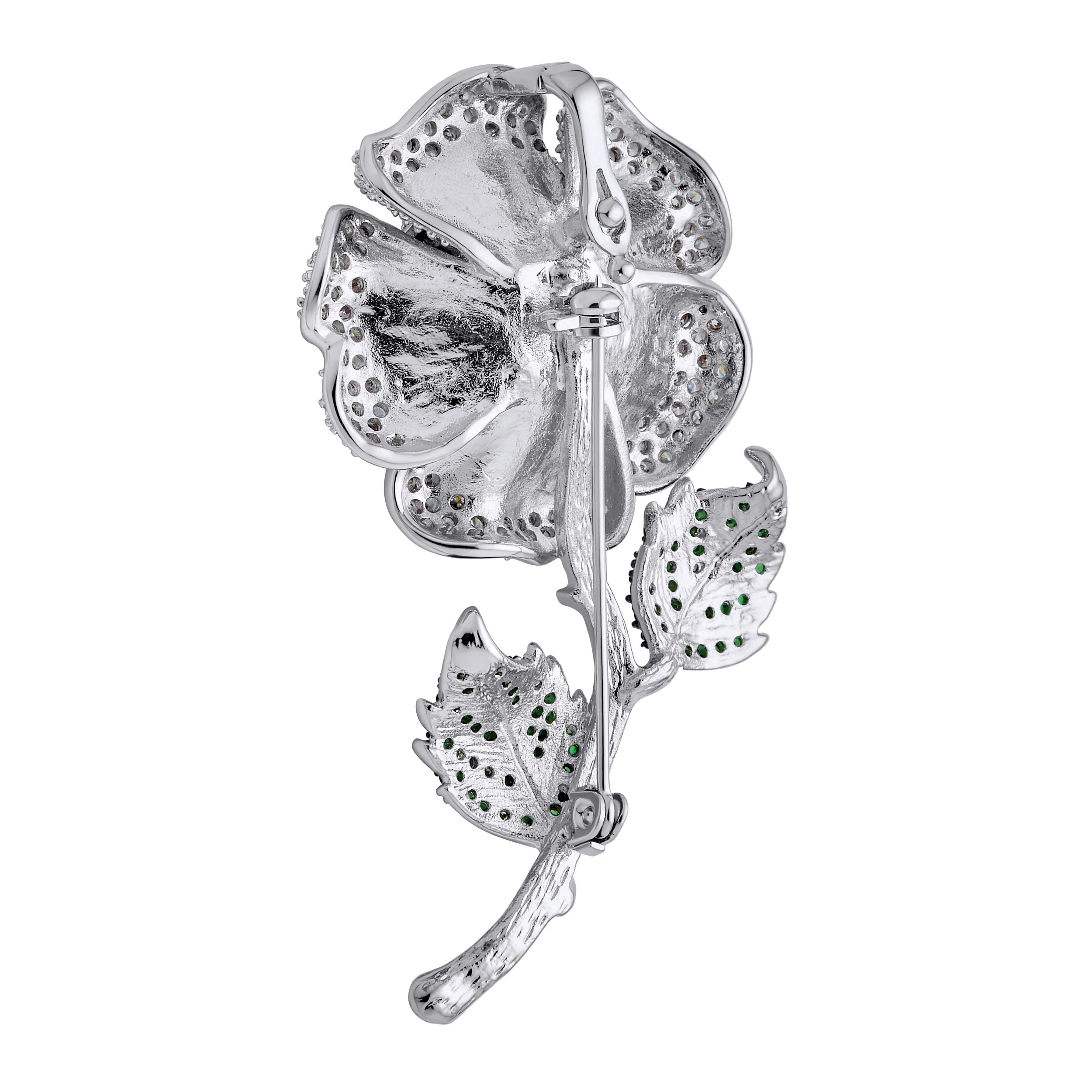 Elegant Dress Brooche Pin Colorful Floral Bouquet with Roses & CZ Accents - Image 2