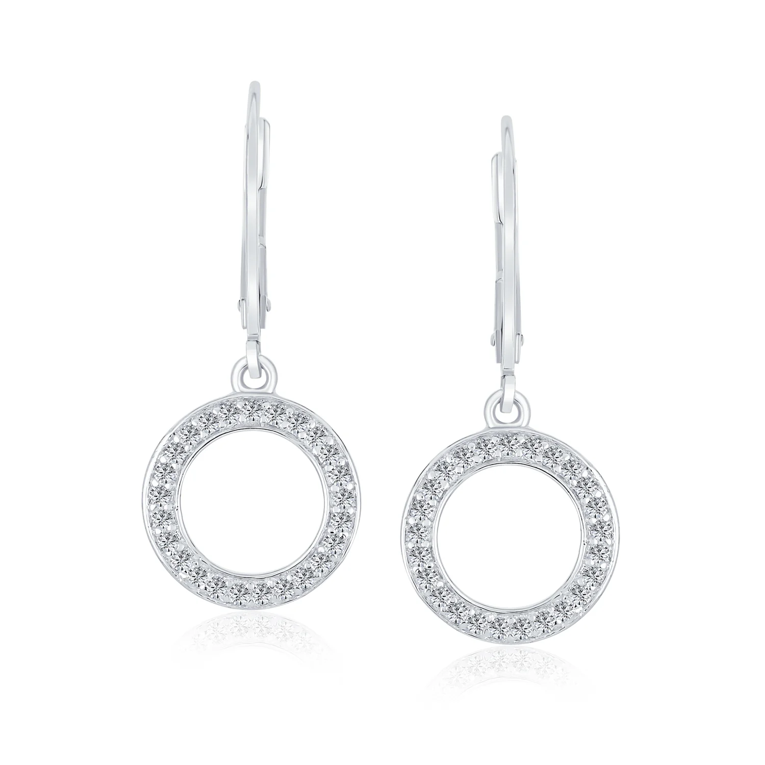 Elegant Geometric CZ Dangle Chandelier Earrings in Gold or Silver for Bridals - Image 3
