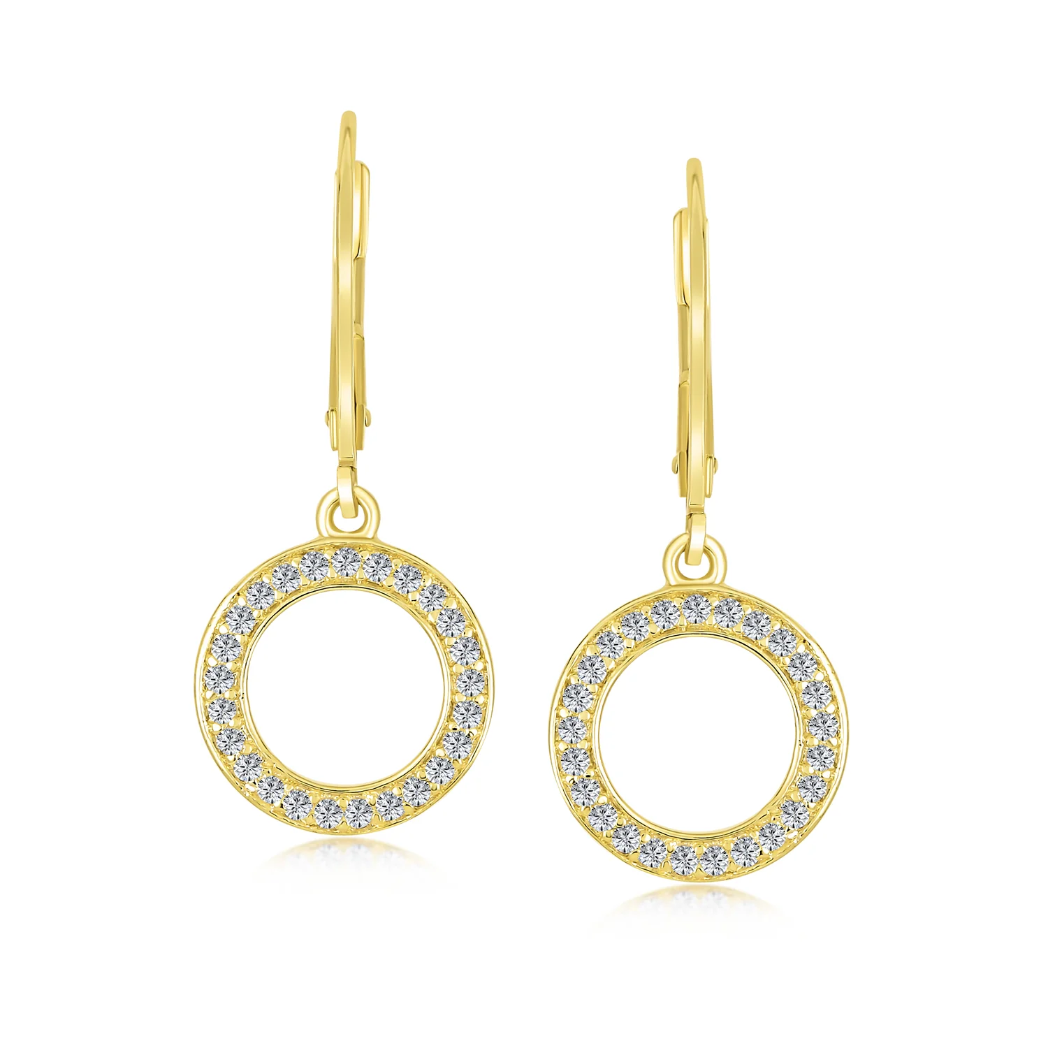 Elegant Geometric CZ Dangle Chandelier Earrings in Gold or Silver for Bridals - Image 4