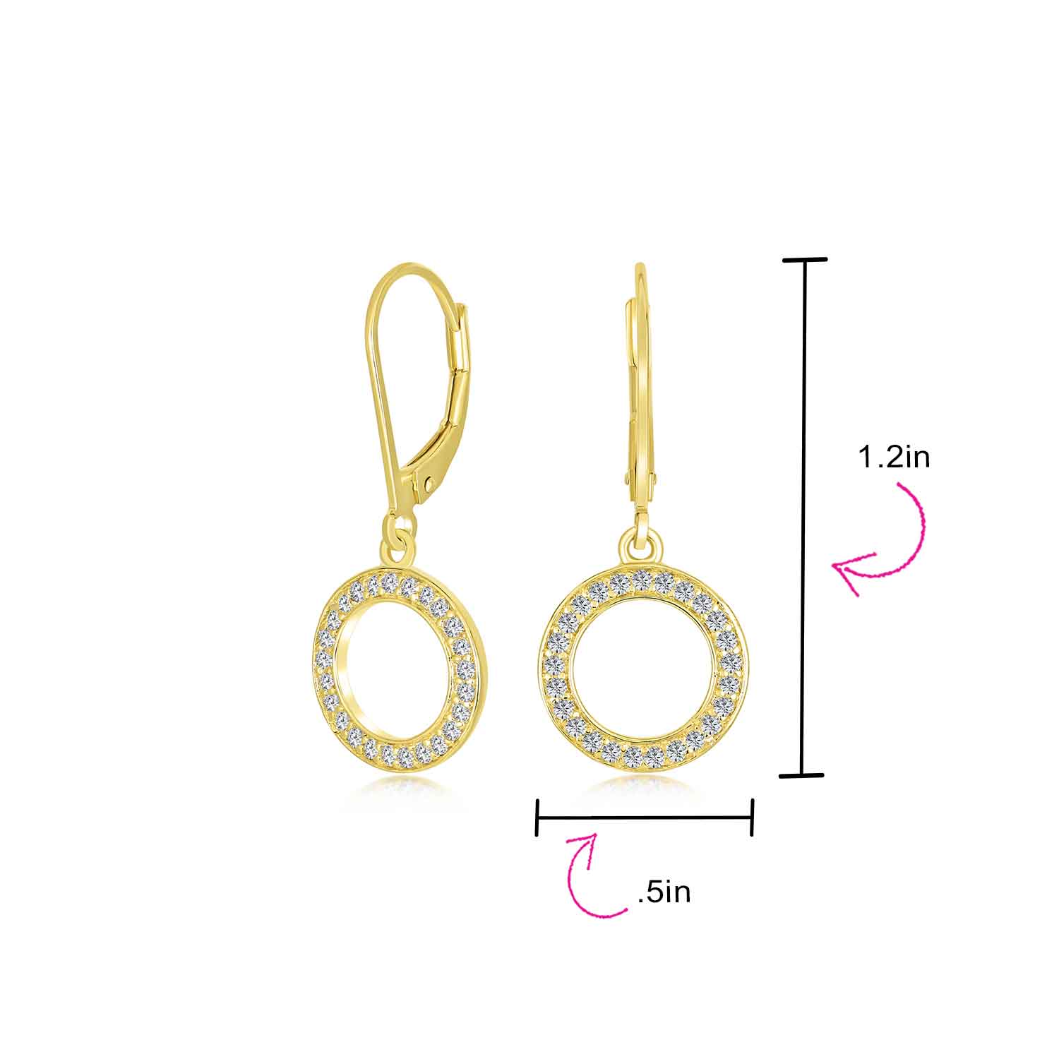 Elegant Geometric CZ Dangle Chandelier Earrings in Gold or Silver for Bridals - Image 8