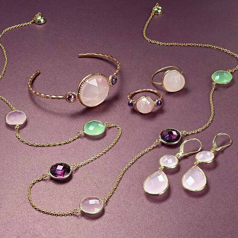 Pink Double Teardrop Dangle Earrings Leverback 14K Gold Plated Sterling Silver - Image 6