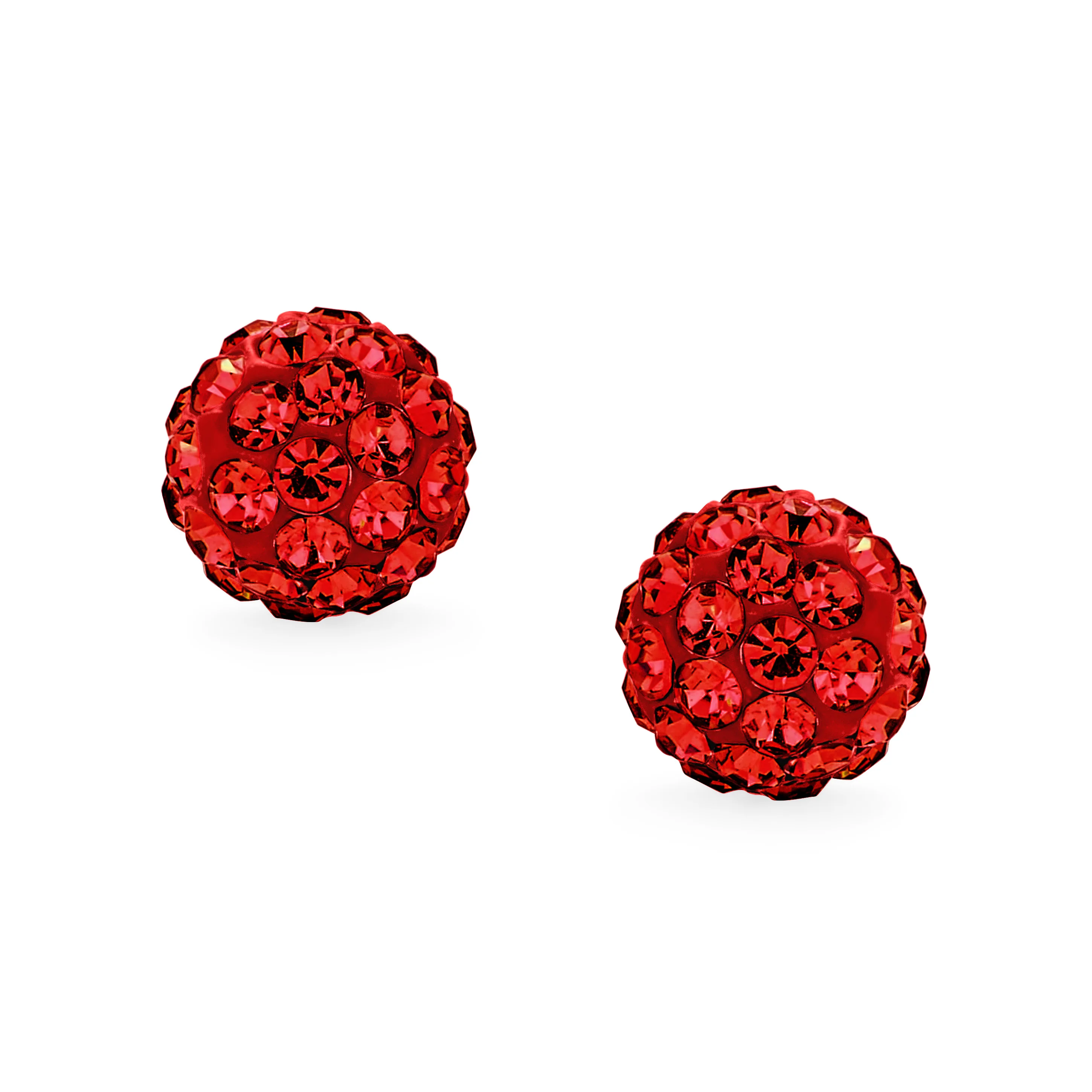 Elegant Glittering Pave Crystals Drop Ball Earrings 8MM - Image 11