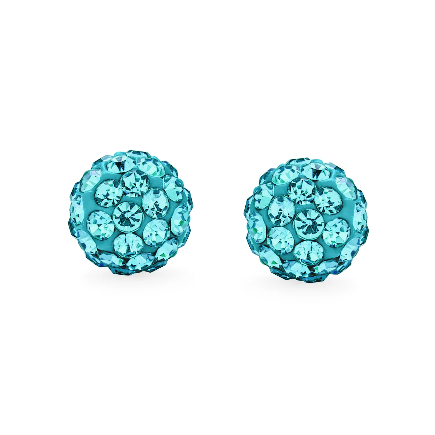 Elegant Glittering Pave Crystals Drop Ball Earrings 8MM - Image 17