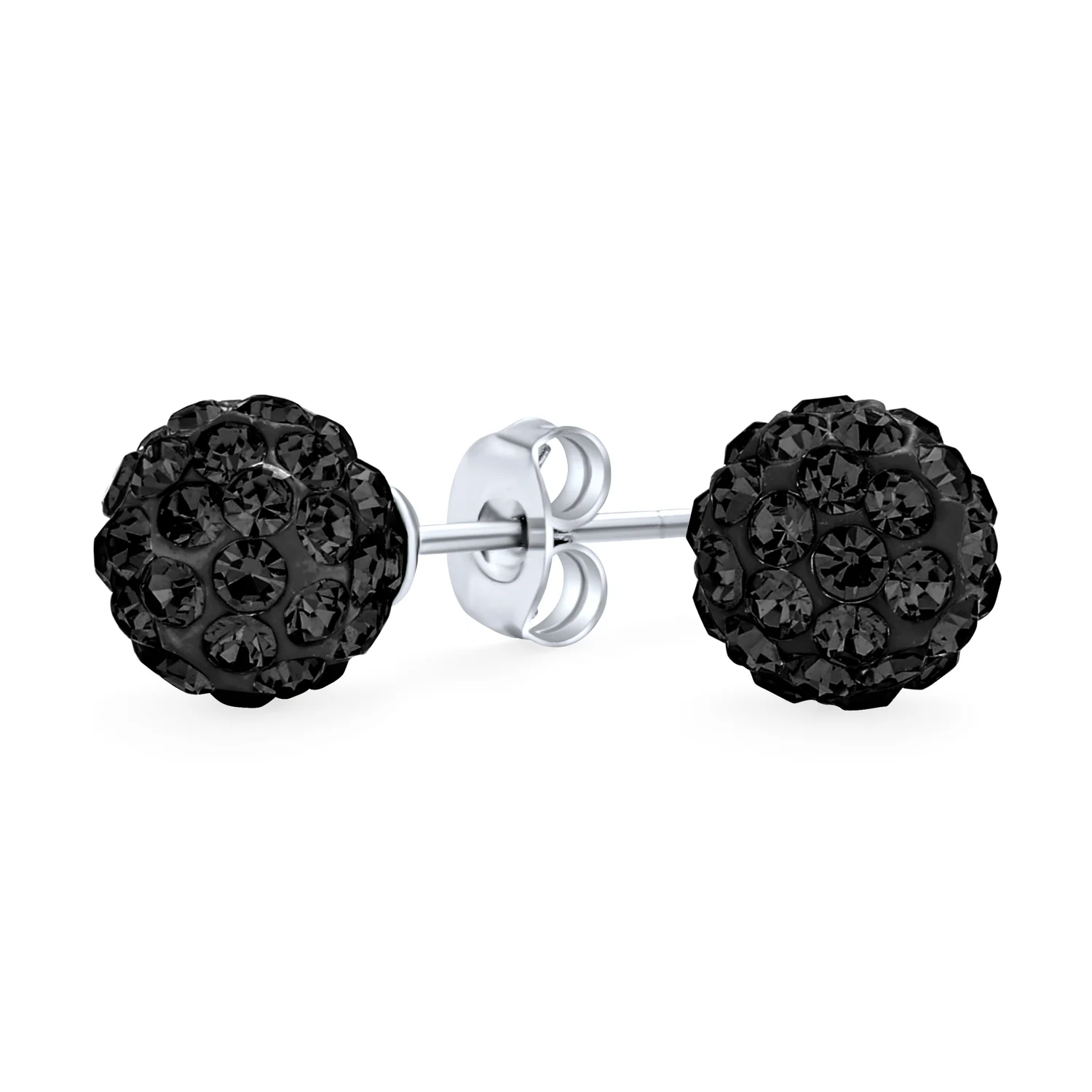 Elegant Glittering Pave Crystals Drop Ball Earrings 8MM - Image 3