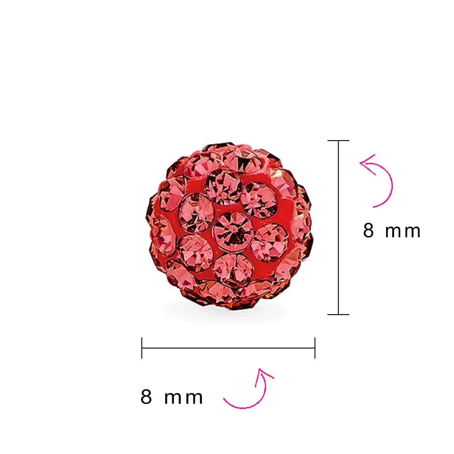 Elegant Glittering Pave Crystals Drop Ball Earrings 8MM - Image 31