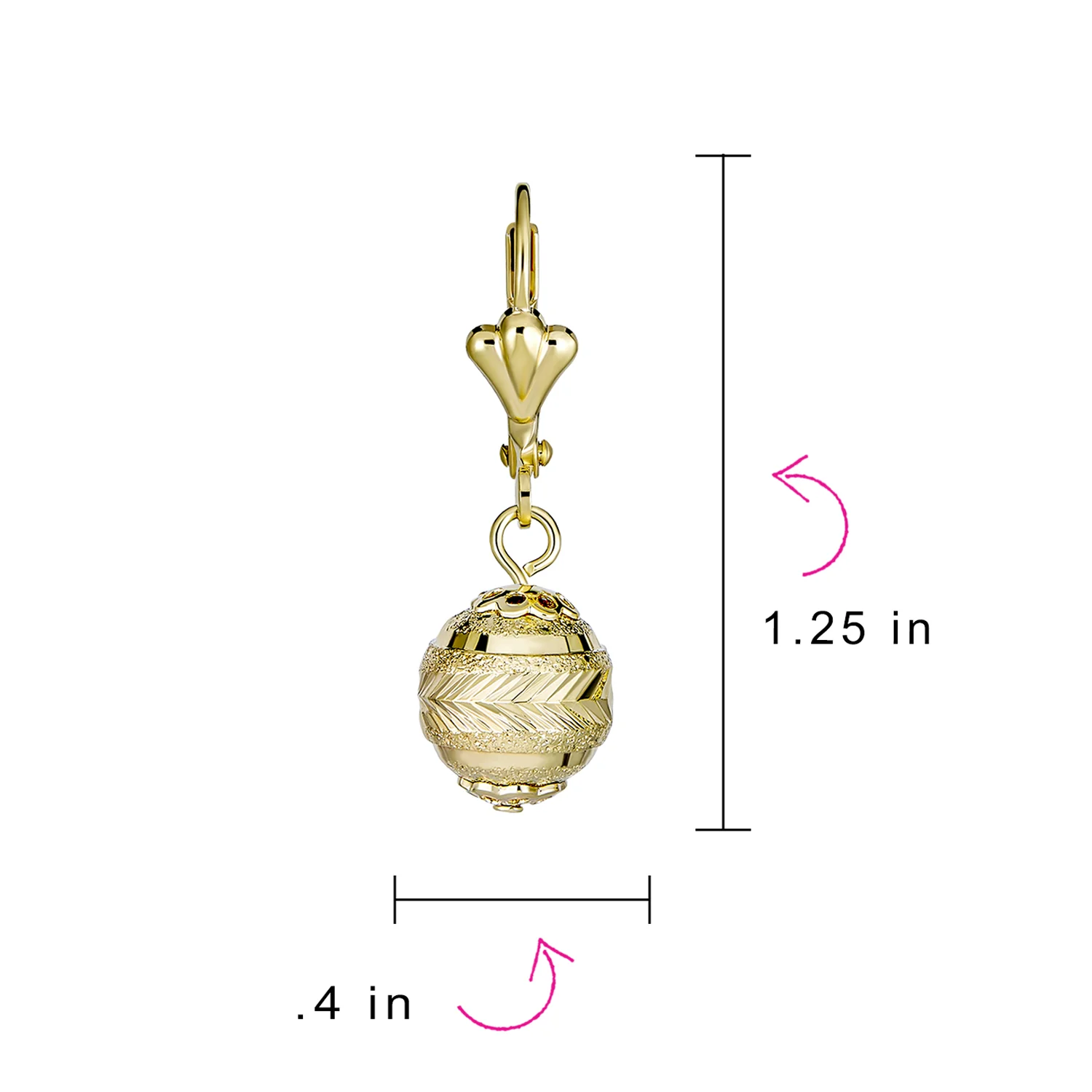 Set of 2 Elegant Vintage Drop Ball Earrings Gold Plated - Image 5