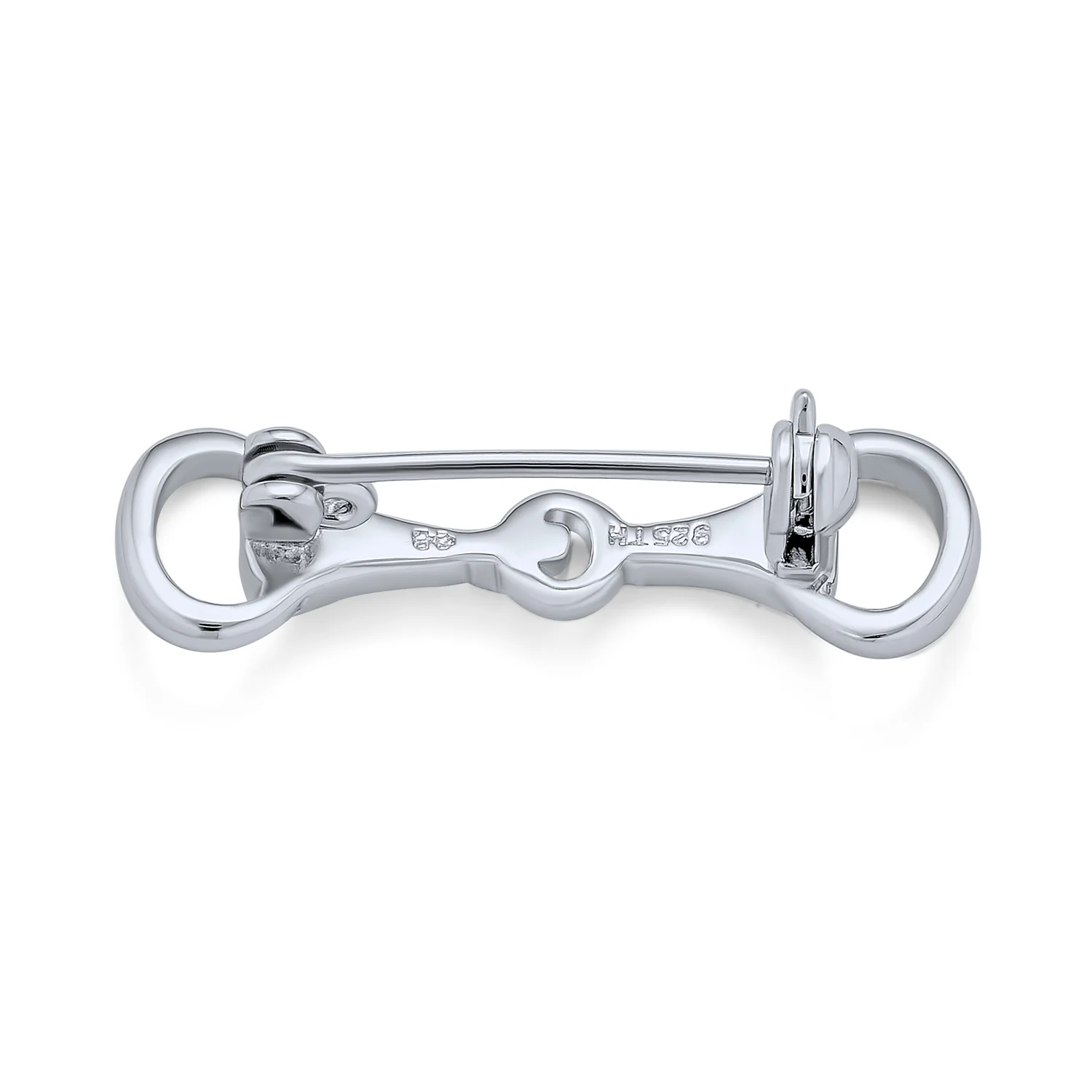 Equestrian Gift Double Bit Horse Snaffle Brooche Pin 14K Gold Plated Silver - Image 3