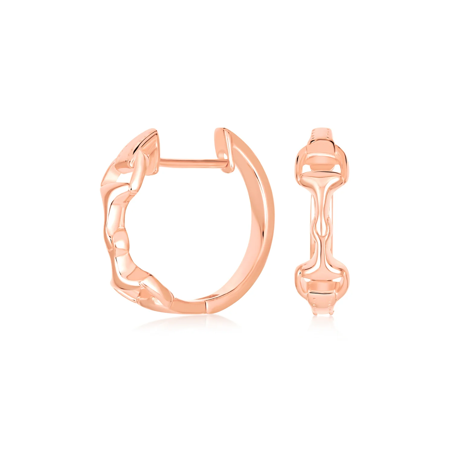 Western Equestrian Horse Bit Hoop Earrings .925 Sterling Silver - Image 3