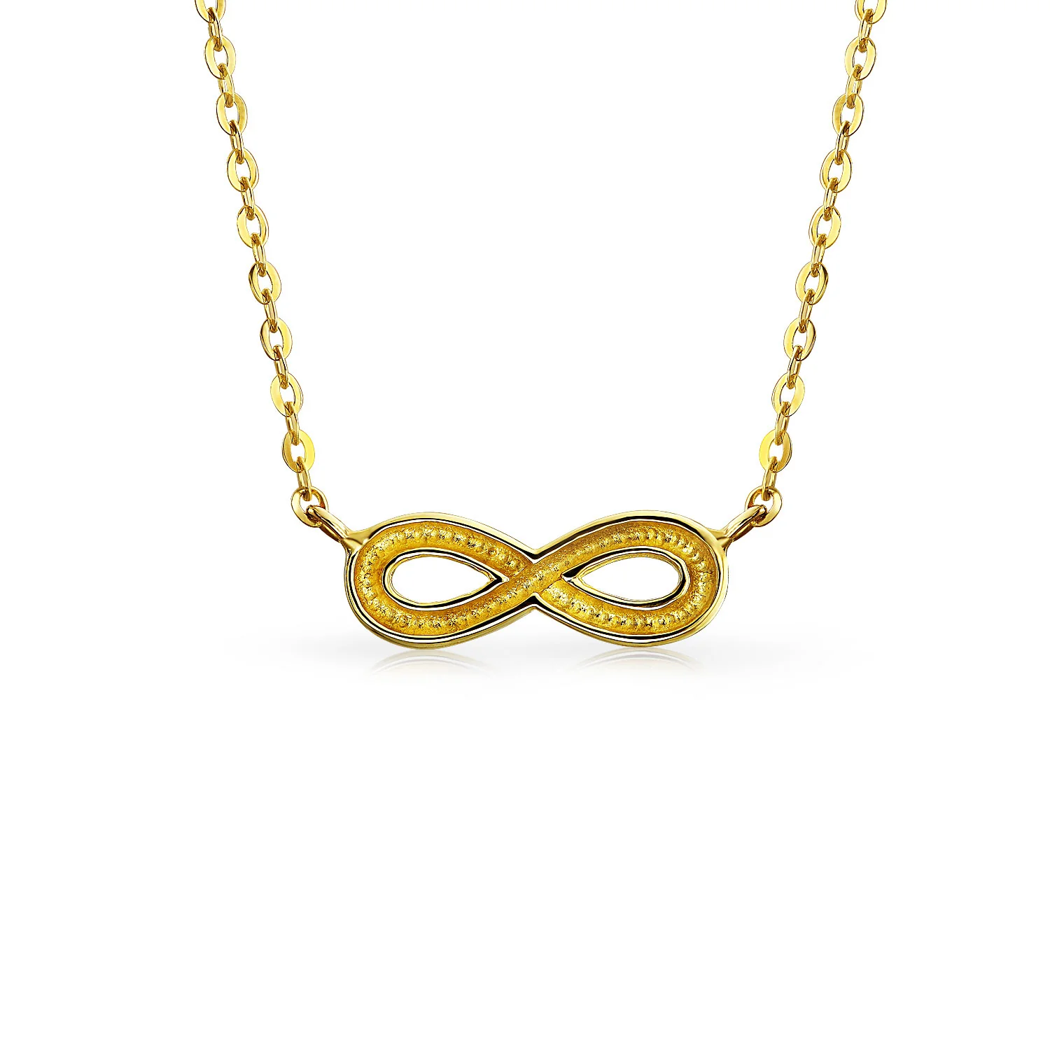 Delicate Eternity Figure Eight Love Knot 14K Gold Infinity Pendant Necklace - Image 2