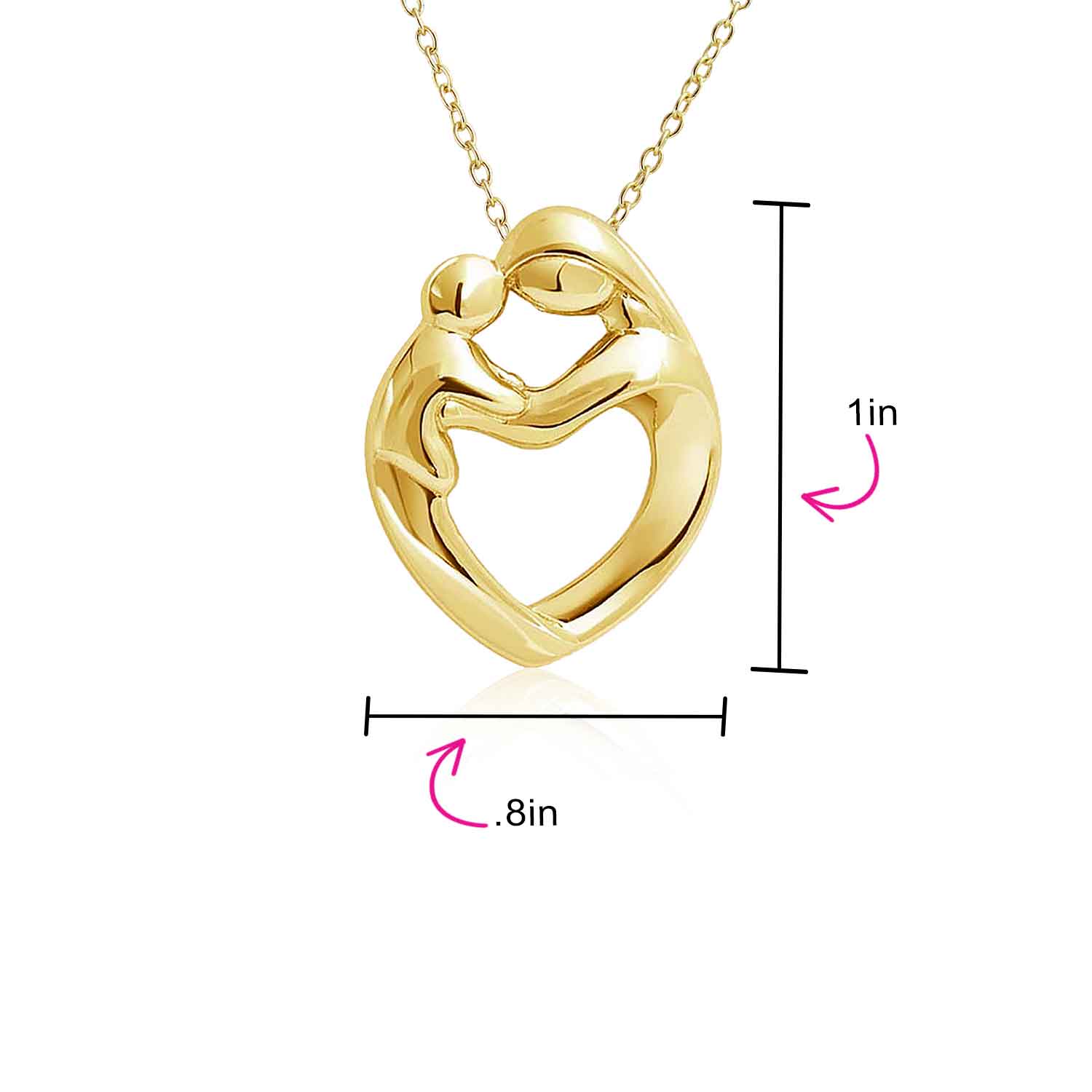Loving Mother Family Heart Pendant Necklace Gold Plated .925 Sterling Silver - Image 10