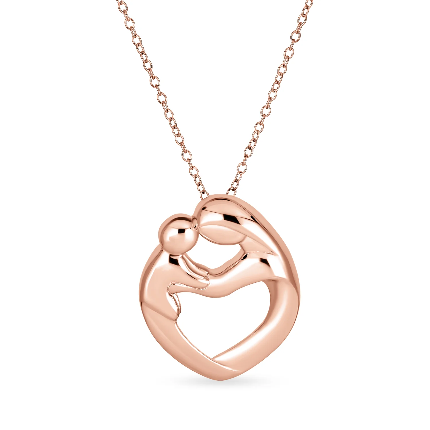 Loving Mother Family Heart Pendant Necklace Gold Plated .925 Sterling Silver - Image 2